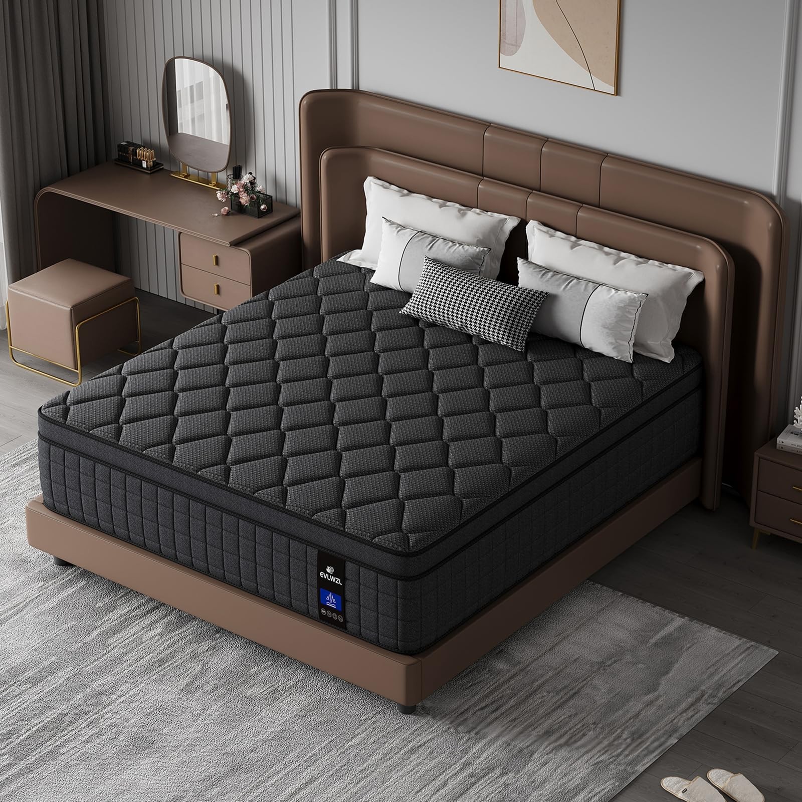 12 Inch Queen Mattress, Medium Firm Hybrid Queen Mattresses, Memory Foam Matt…