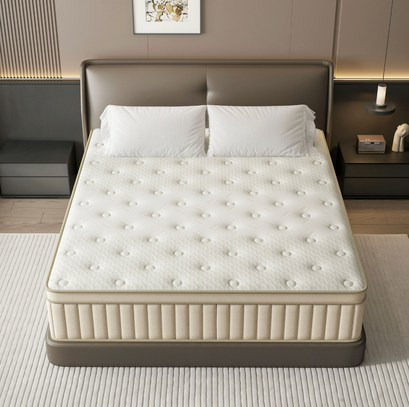 Colchón Full Híbrido 12” Gel Memory Foam Firme Medio / Full Hybrid Mattress