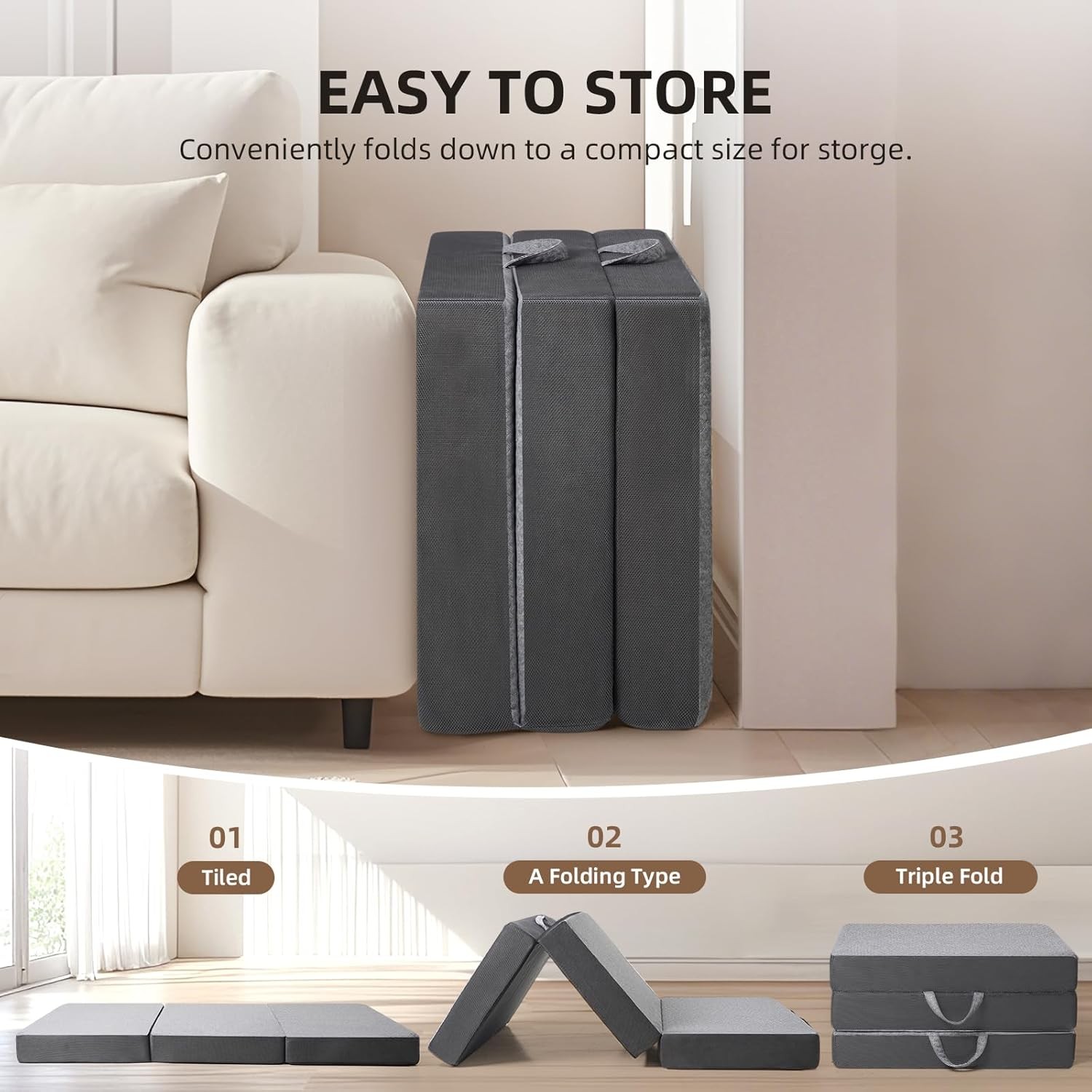Tri Folding Mattress Foldable Mattress Travel/RV/Camping/Road Trip/Guest