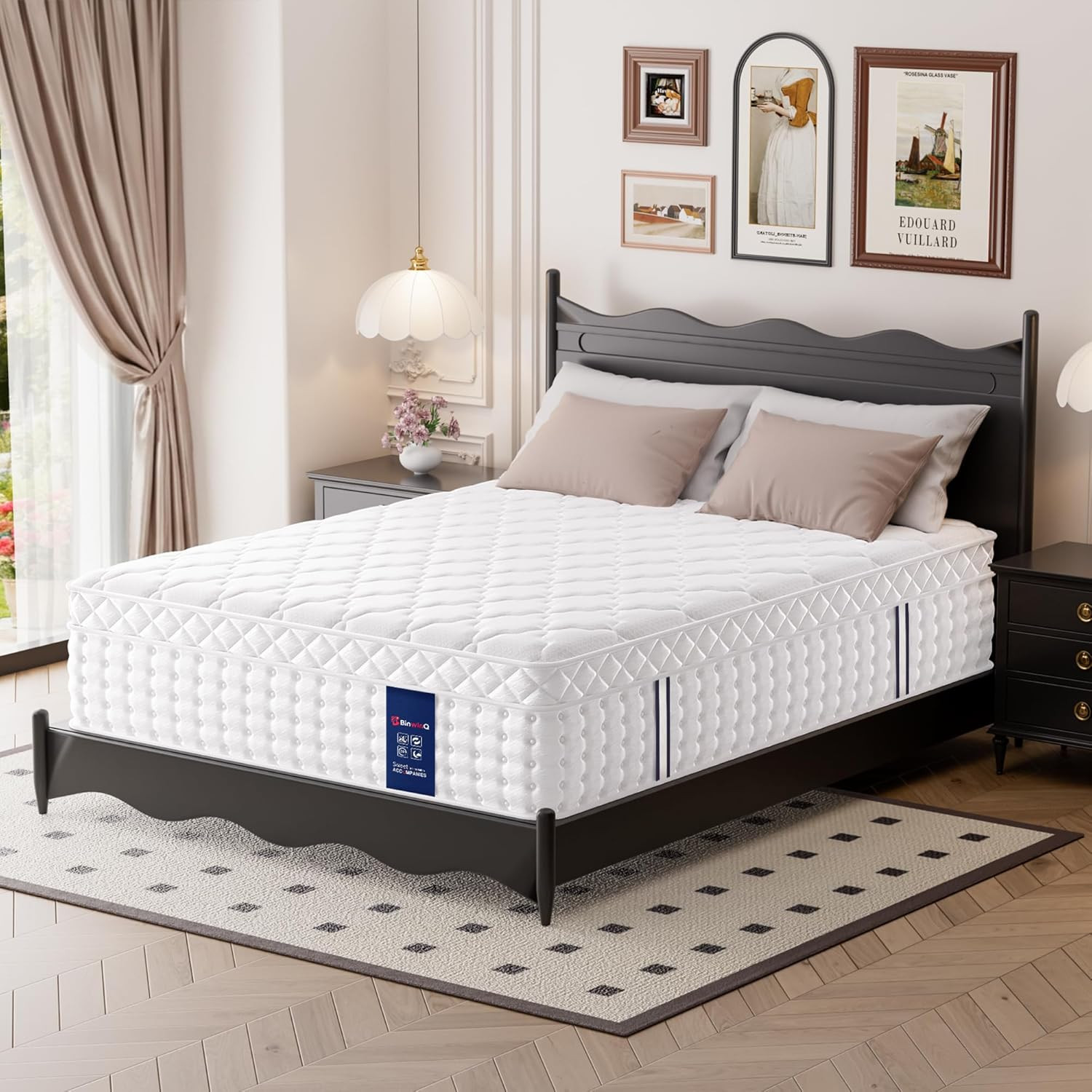 14 Inch Queen Hybrid Mattress in a Box, Plush Mattress with Gel Memory Foam & In