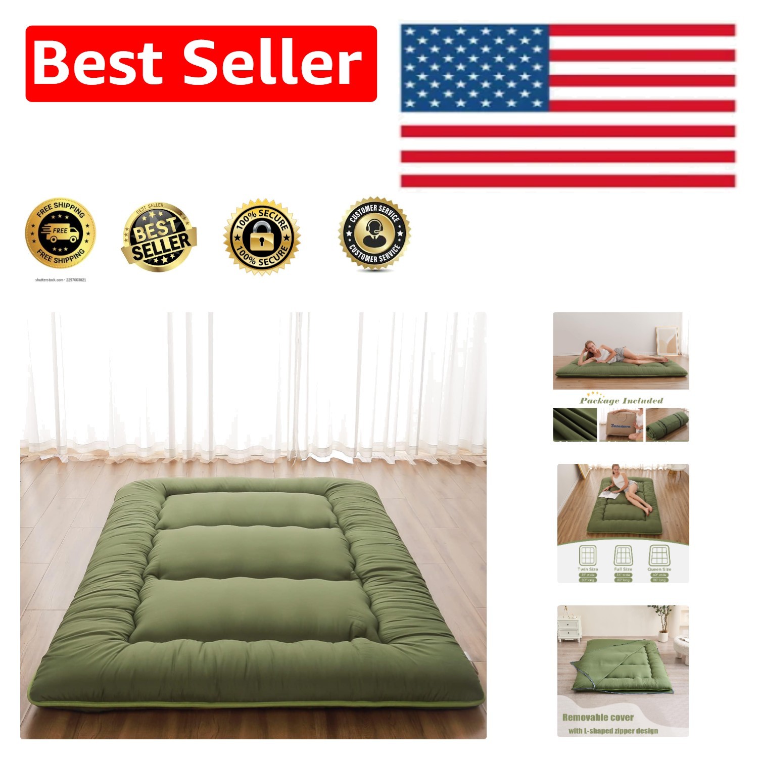 Medium Firm Japanese Floor Mattress for Adults – Twin Size, Easy Storage & Use
