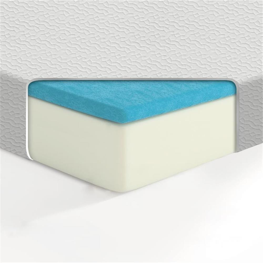 Pemberly Row 6″ Modern Fabric Full Gel Memory Mattress in White