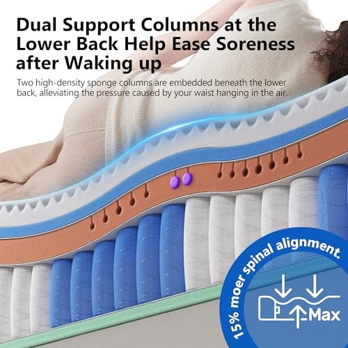 ,Hybrid Mattress in a Box Memory Foam Mattress Full Size Queen White 14inch
