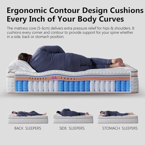 ,Hybrid Mattress in a Box Memory Foam Mattress Full Size Queen White 14inch
