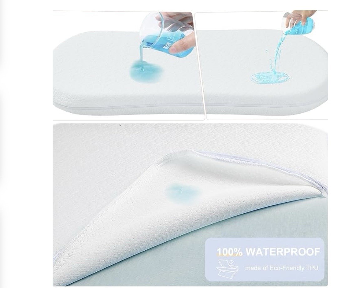 Neoborn Baby Bassinet Mattress Topper-30″ x 18″ x 2″ Dual Sided Gel Memory NIB!