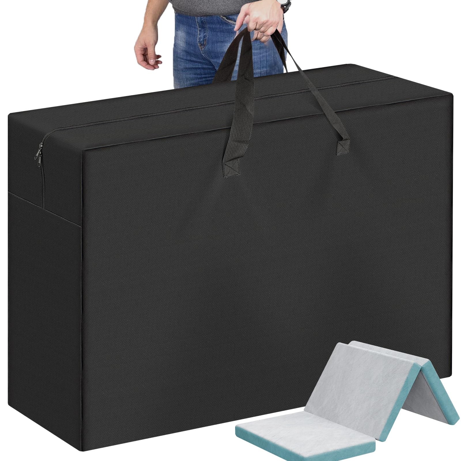 Foldable Mattress Storage Bag, 55″x13″x26″ Portable Waterproof Carry Case for…