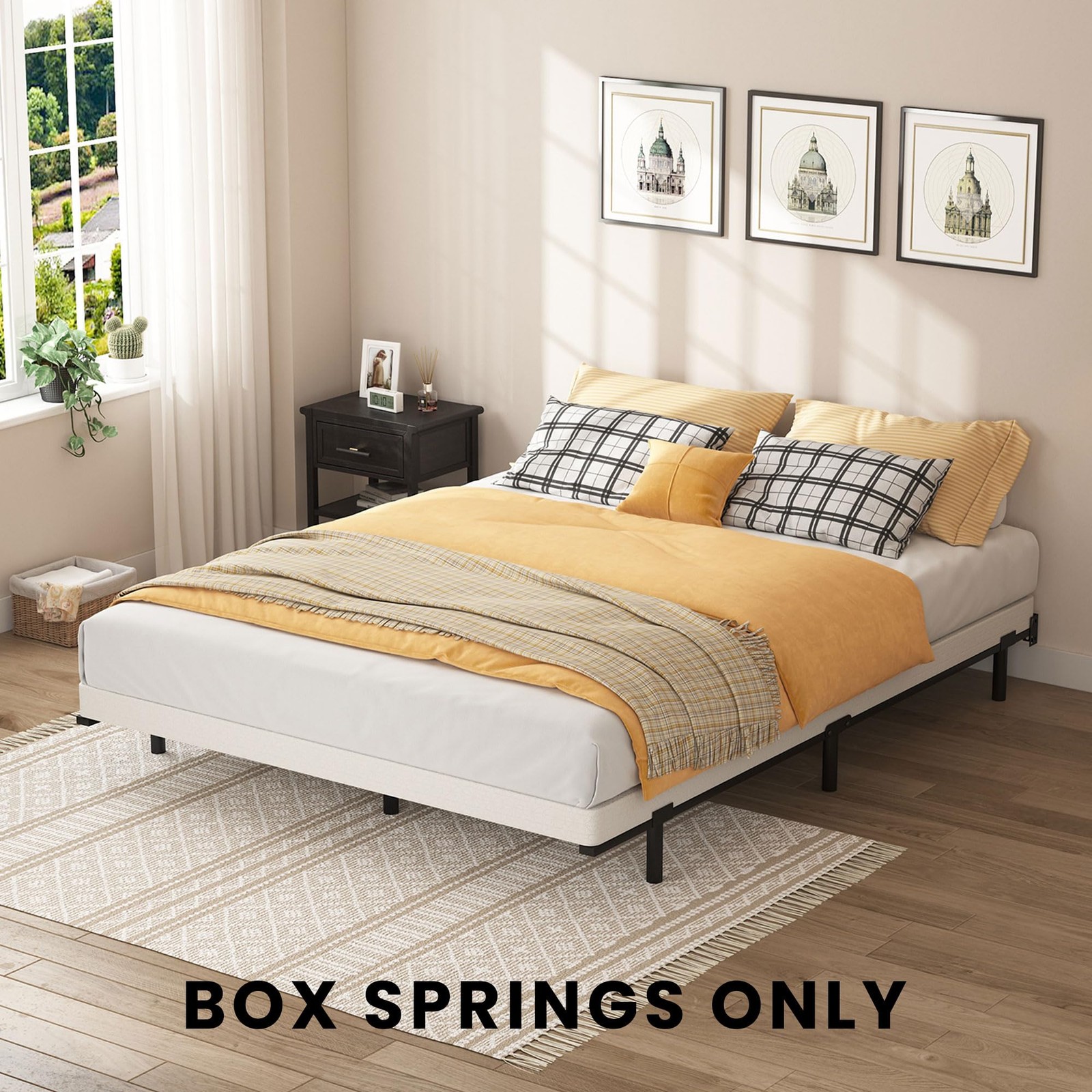 SHOANED Queen Size Box Springs – 3 Inch Low Profile Mattress Queen, 3
