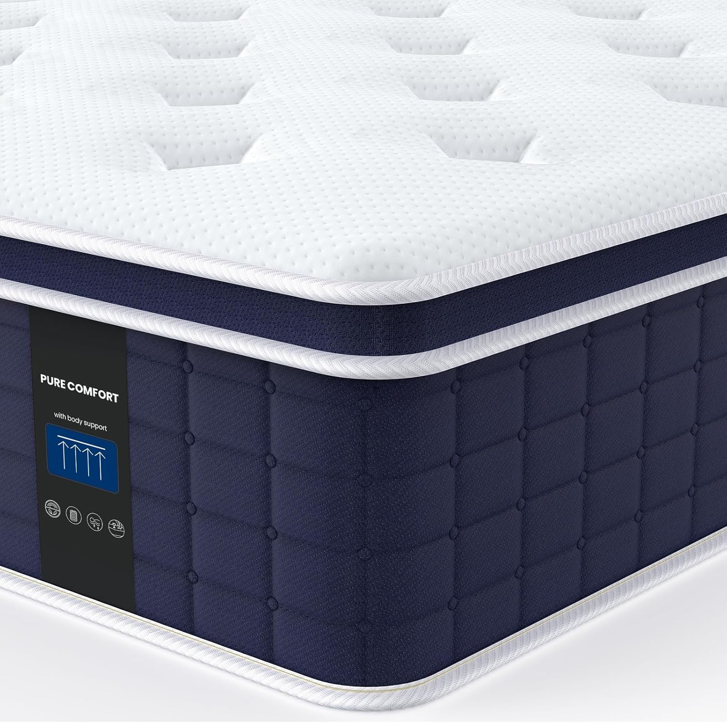 12″ Firm King Size Hybrid Mattress with Cooling Foam & Pocket Springs