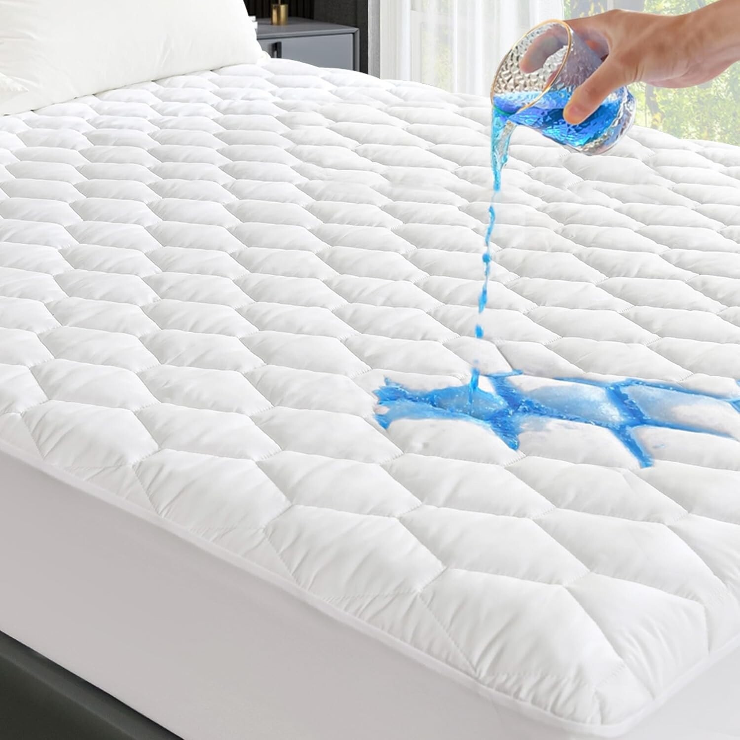 Colchon Espuma de Memoria Capa de Gel en Caja Queen Acolchado Mattress Protector