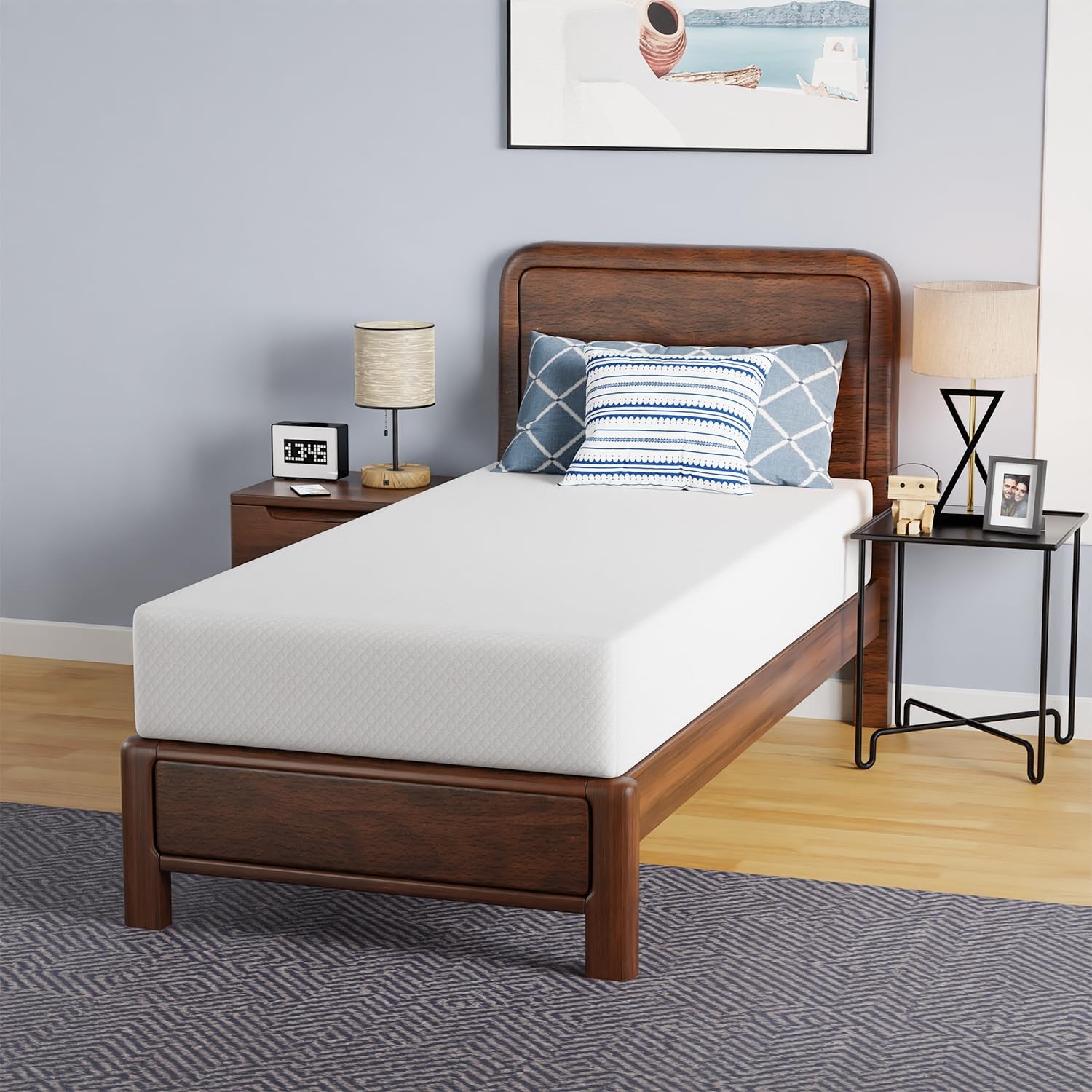 | 10 Inch Twin Mattress | Medium Firm | Memory Foam Mattress | White | Bed in…