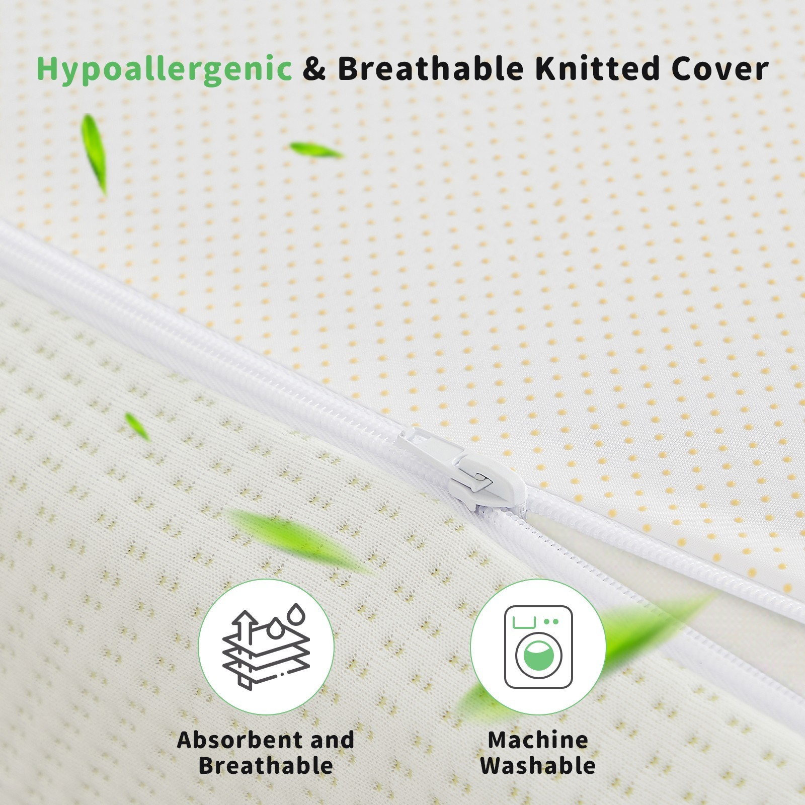 5″ 6″ Breathable Green Tea Memory Foam Mattress, Fiberglass Free & Medium Firm