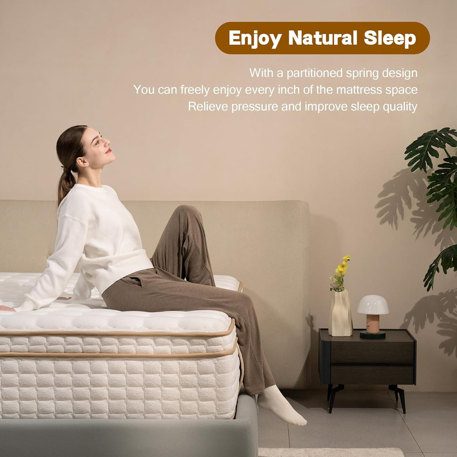 Queen Mattress,12 Inch Queen Size Mattresses in a Box,Medium Firm Queen Hybrid M