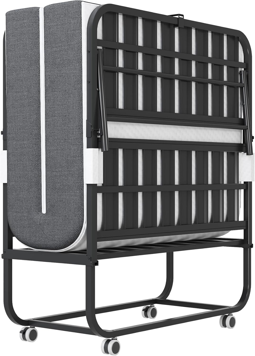 Folding Bed with Mattress,75″*38″ Memory Foam Mattress, Heavy Duty Metal Portabl