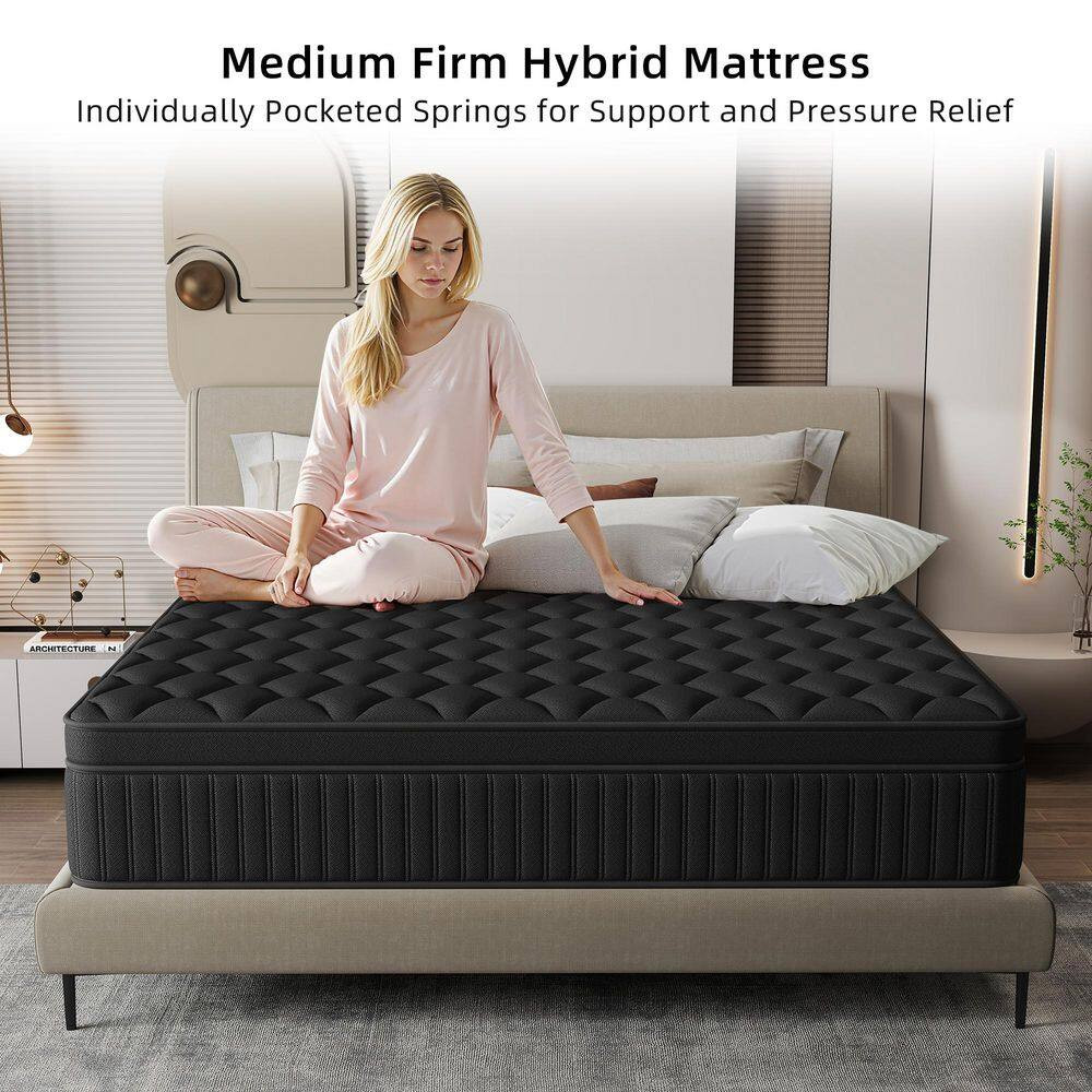 Comfort Queen Medium Memory Foam Hybrid 14 In. Bed-In-A-Box Mattress