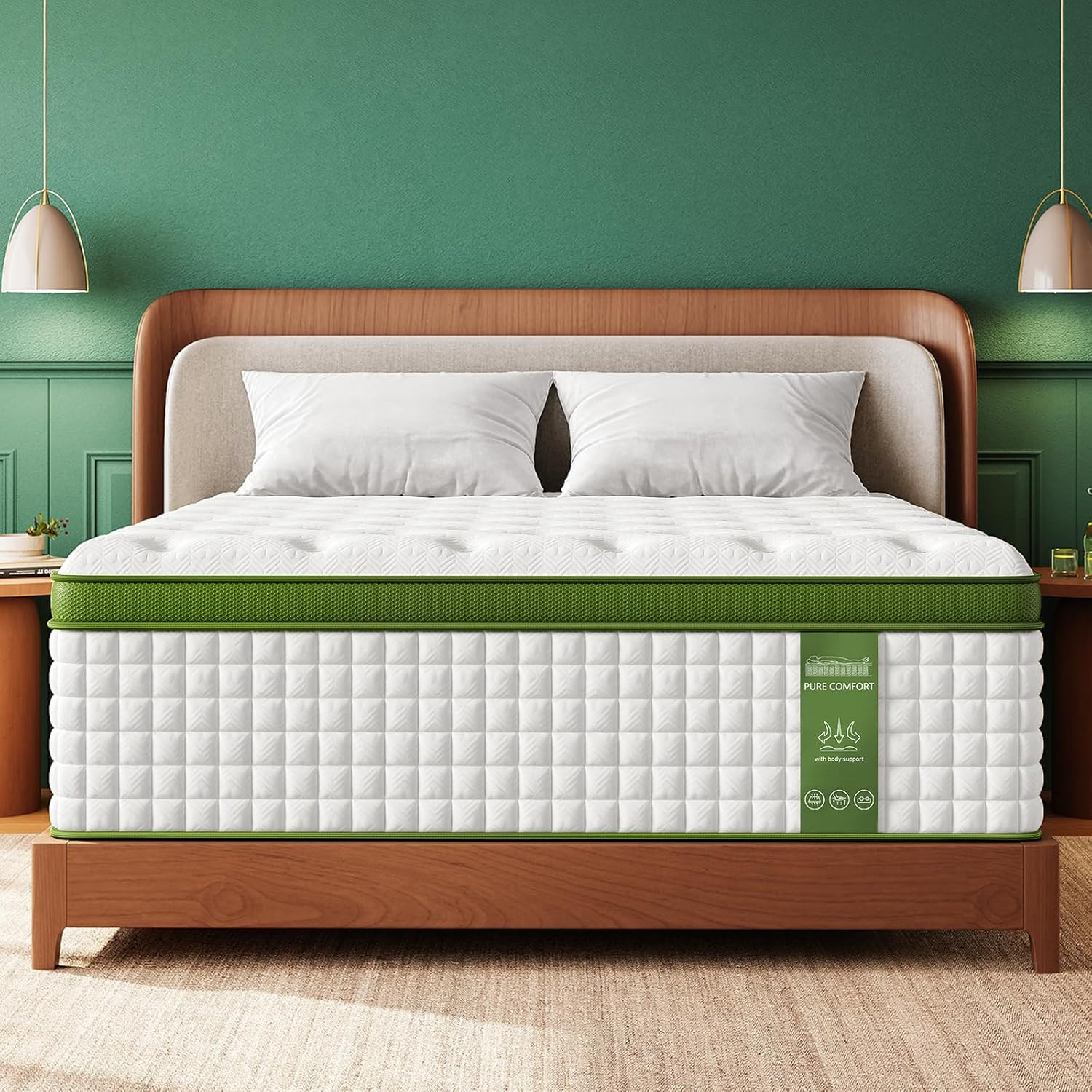 BedStory Queen Mattress 14 Inch, Firm Hybrid Mattresses – Cooling Gel & Pocket S