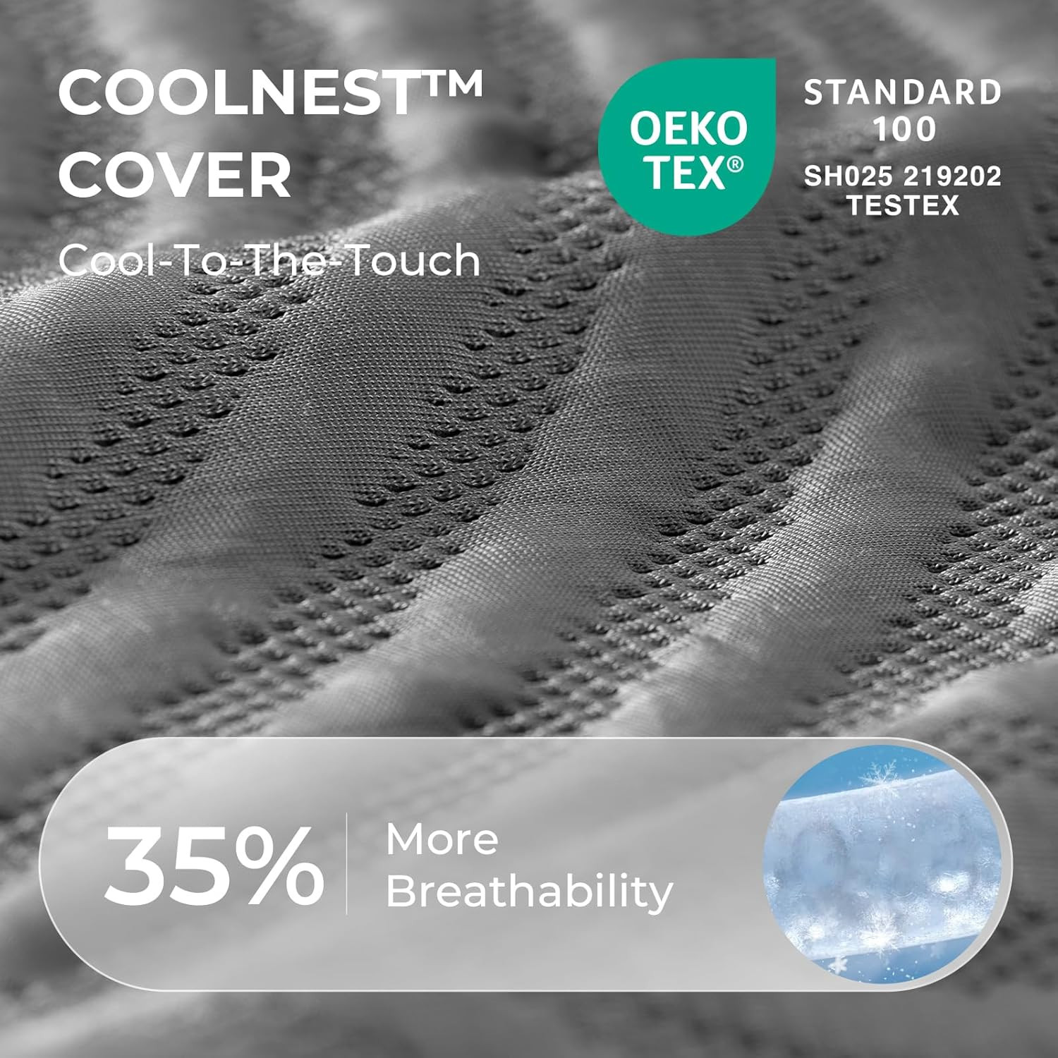 Coolnest 14″ Cooling Queen Memory Foam Mattress with 5-Zone Support