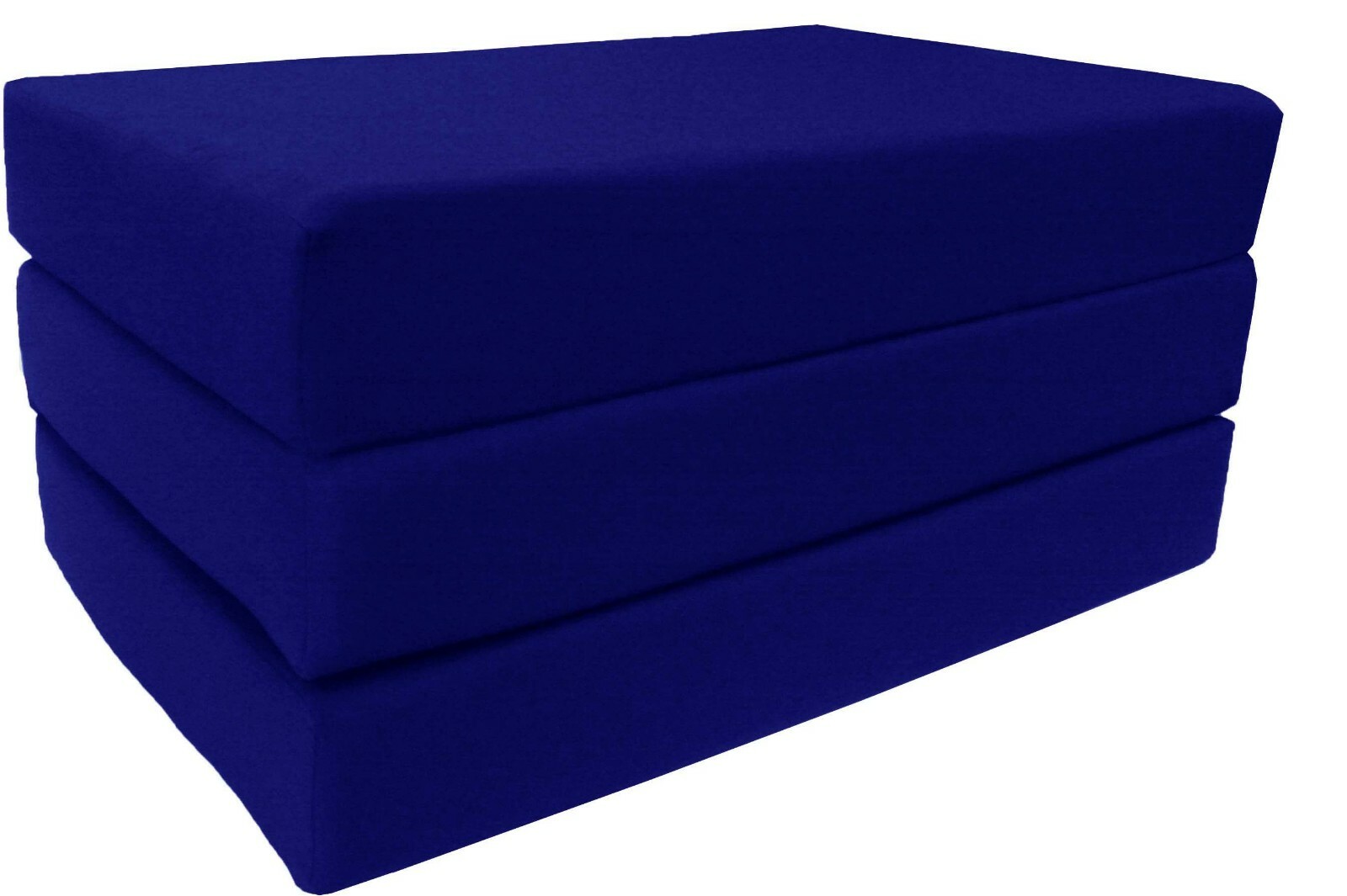 Queen Trifold Foam Beds, Folding Mattresses, Ottoman, RV Mattress, Royal Blue