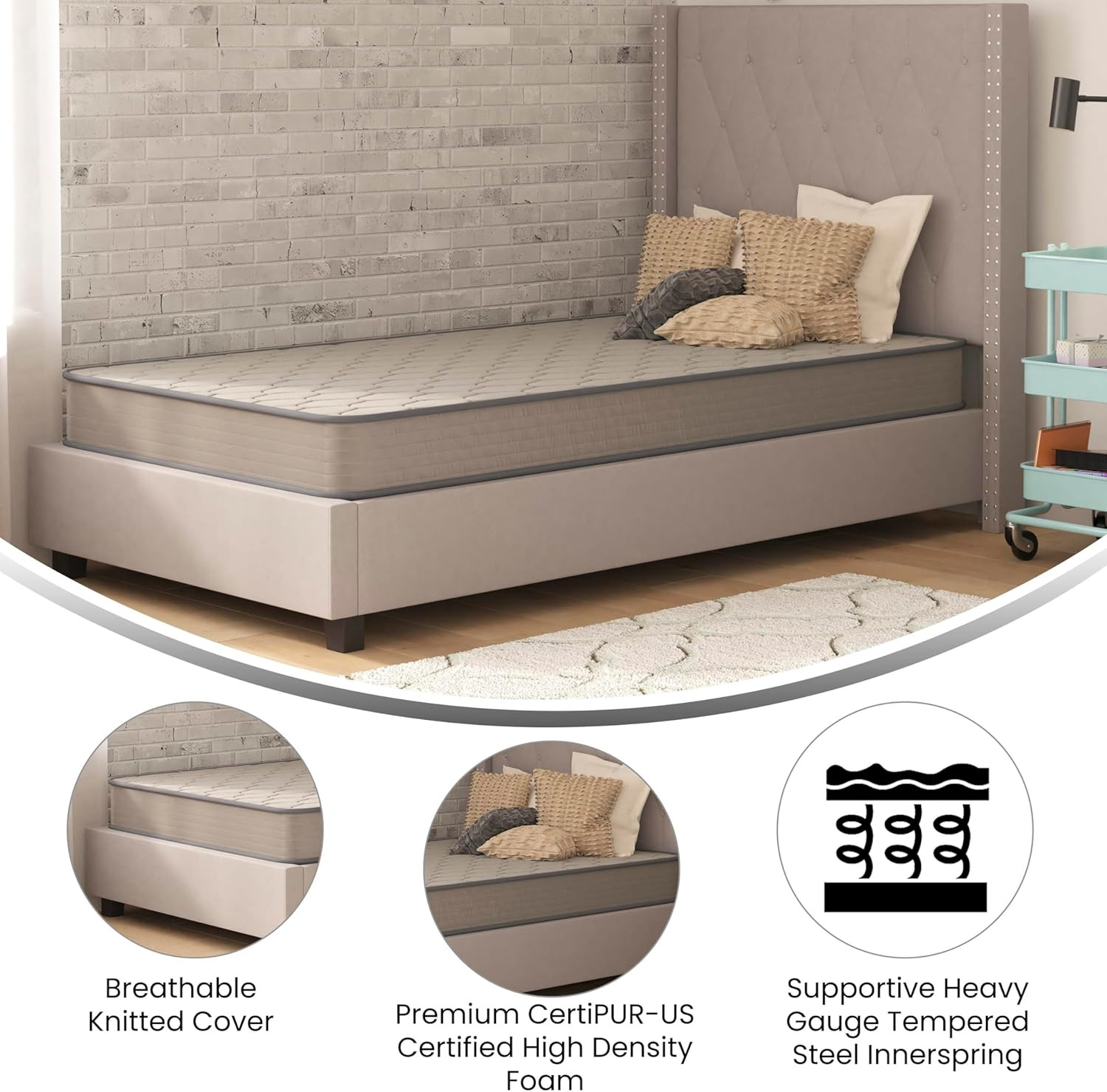Capri Comfortable Sleep 6″ Hybrid Innerspring and Foam Mattress in a Box, Foam I