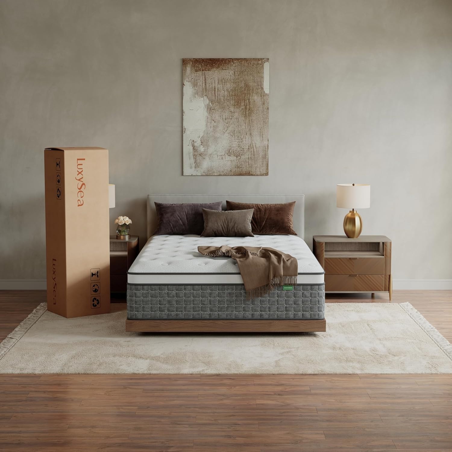 King Size Mattress, Medium Firm 14 Inch Hybrid Mattress King Size in a Box – Mem