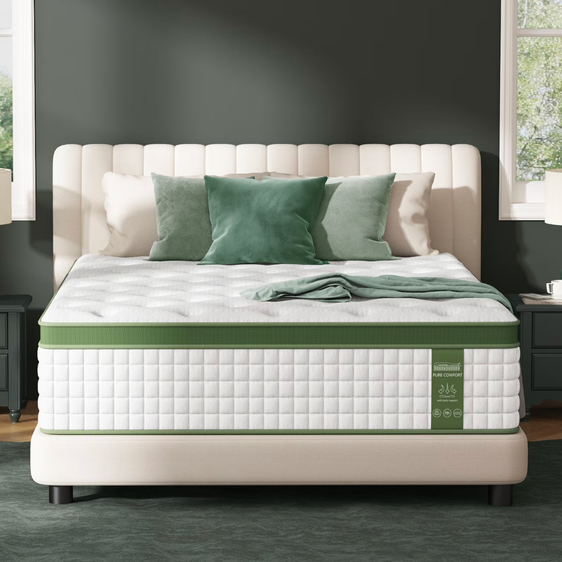 12″ Colchones KING Size De Espuma 12 Pulgadas Gel Memory Foam Firm Mattress