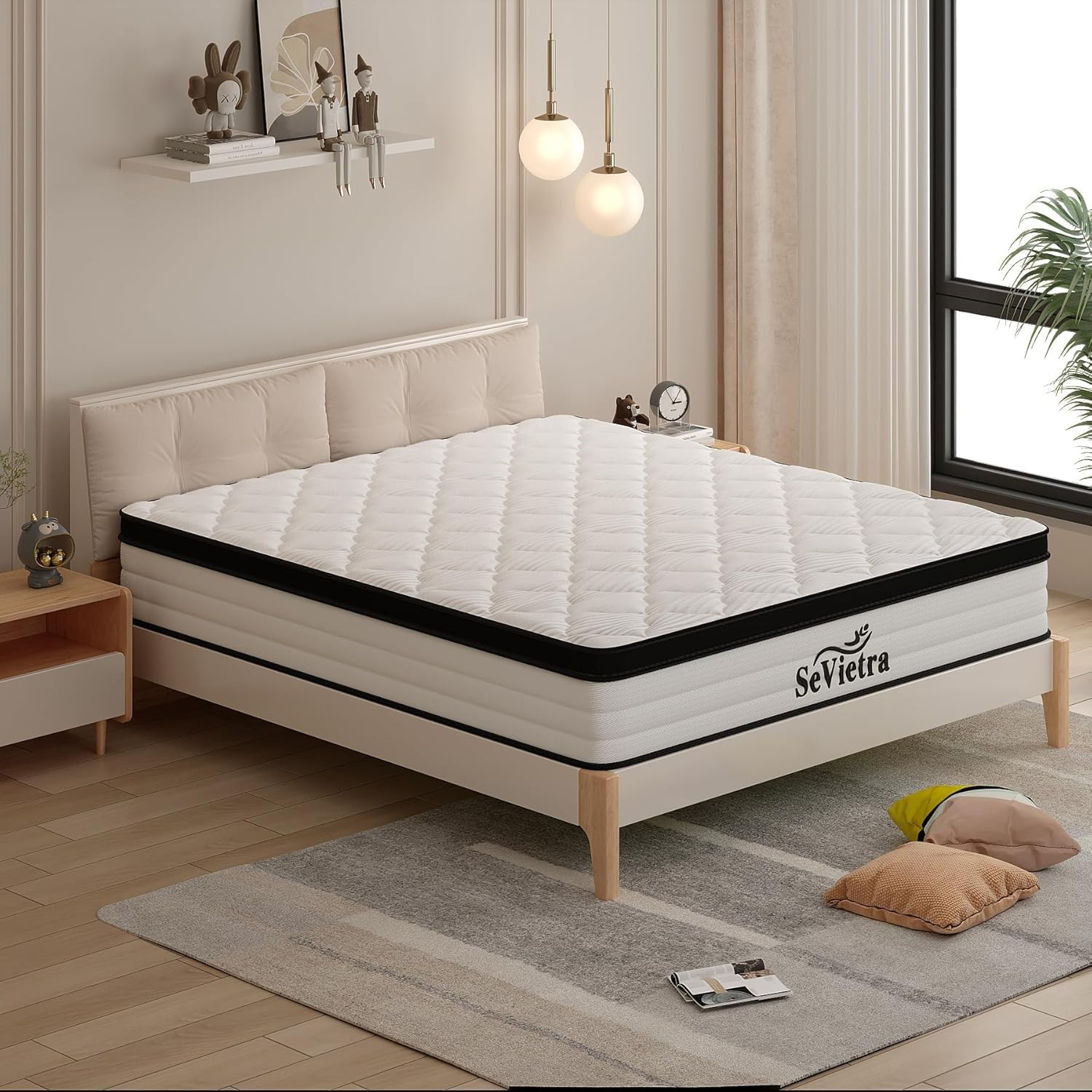 Queen Mattress, 12 Inch Queen Size Mattress in a Box, Upgraded Hybrid Mattresses