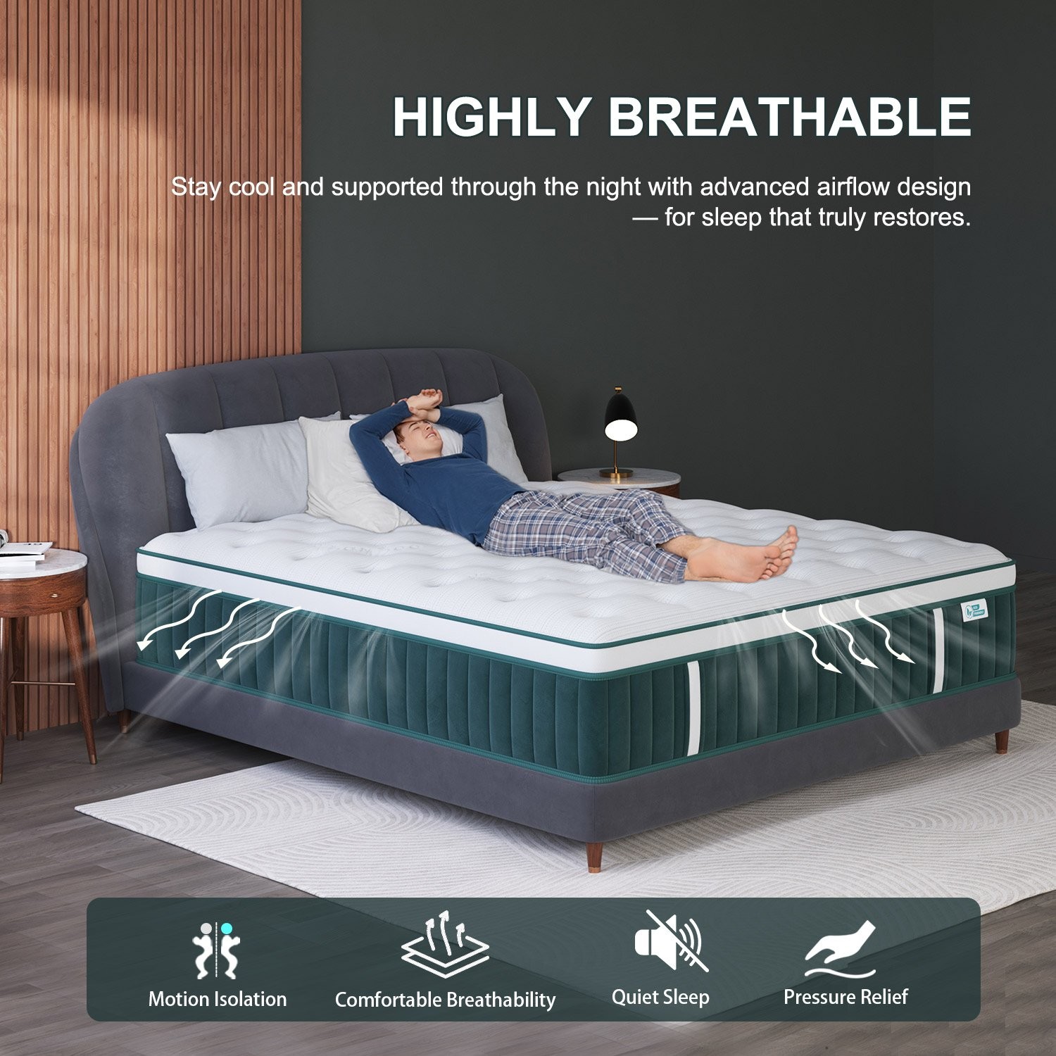 12/14Inch Hybrid Mattress Twin Full Queen King Bed Size Memory Foam – Ergonomic