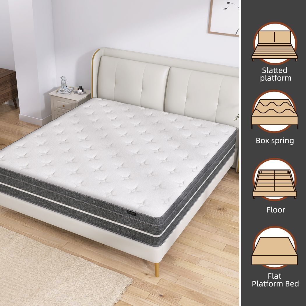 12″14″ Twin Full Queen King Size Mattress Memory Foam Hybrid Spring Bed in a Box