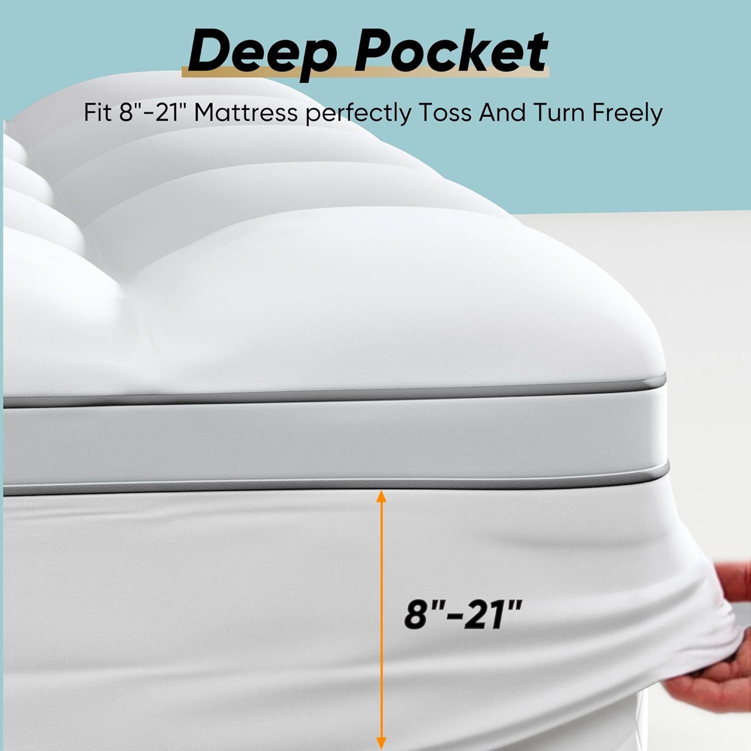 Memory Foam Mattress Topper Queen Size, Dual Layer 4 Inch Mattress Pad,2Inch Gel