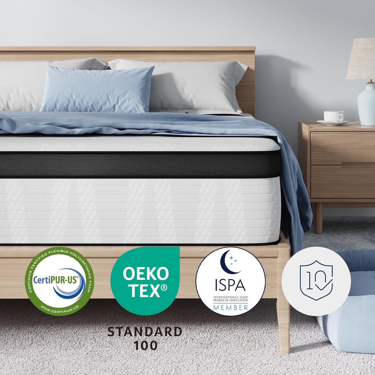 Twin Mattress 10 Inch Medium Firm Twin Size Mattress in a Box Hybrid Mattresses