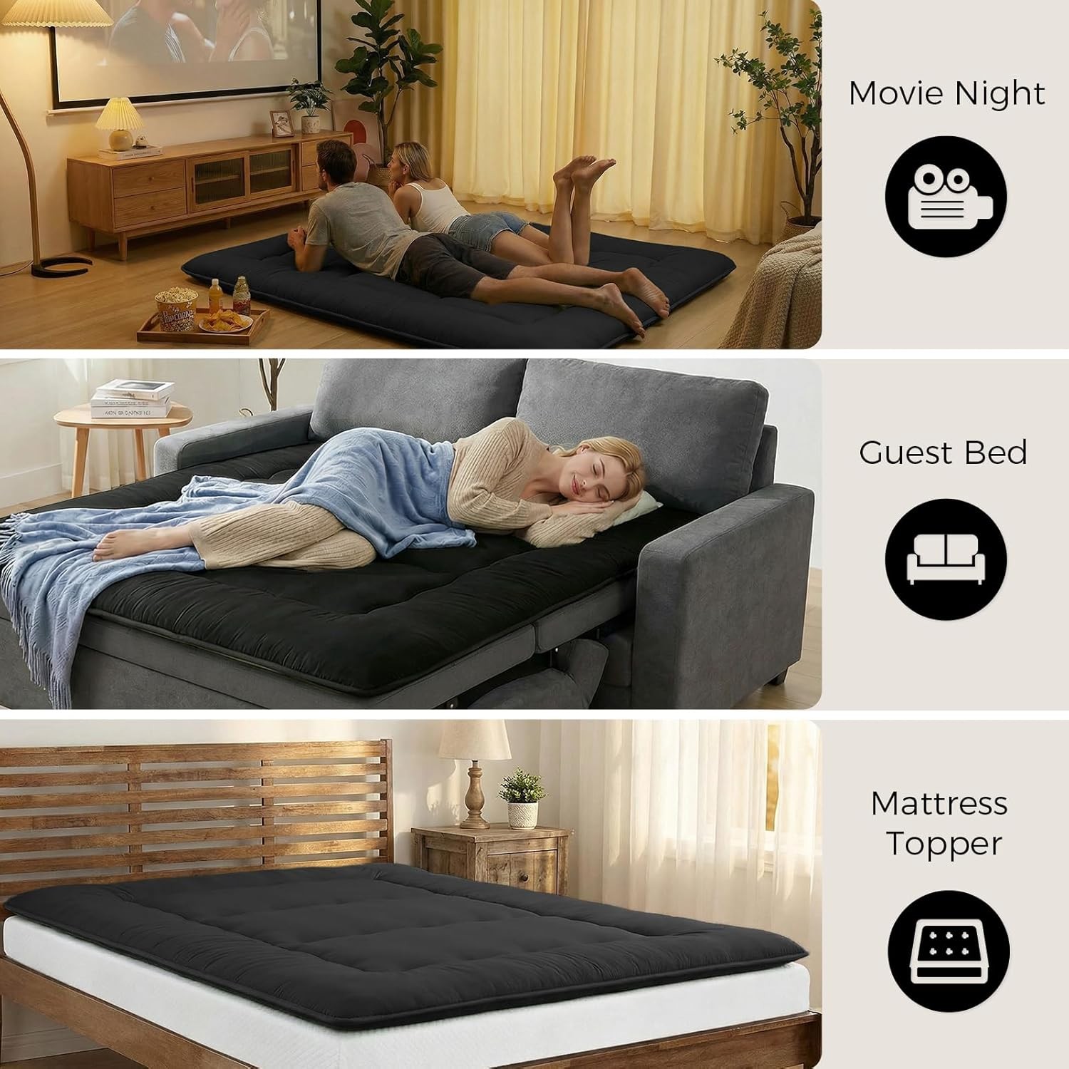 Japanese Floor Mattress, Foldable Floor Mattress with Anti-Slip