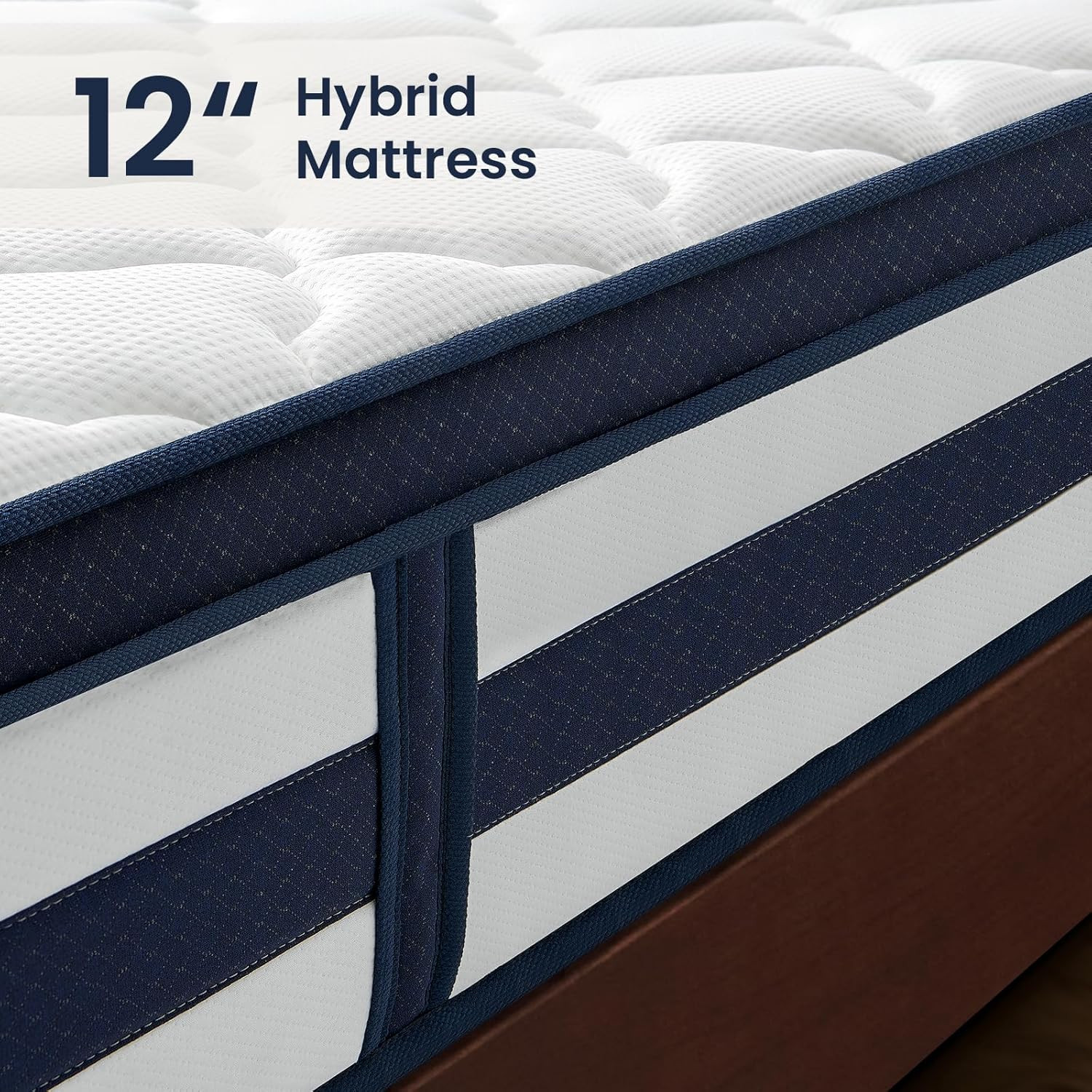 12″ Gel Memory Foam Hybrid Queen Mattress – Cooling & Pressure Relief