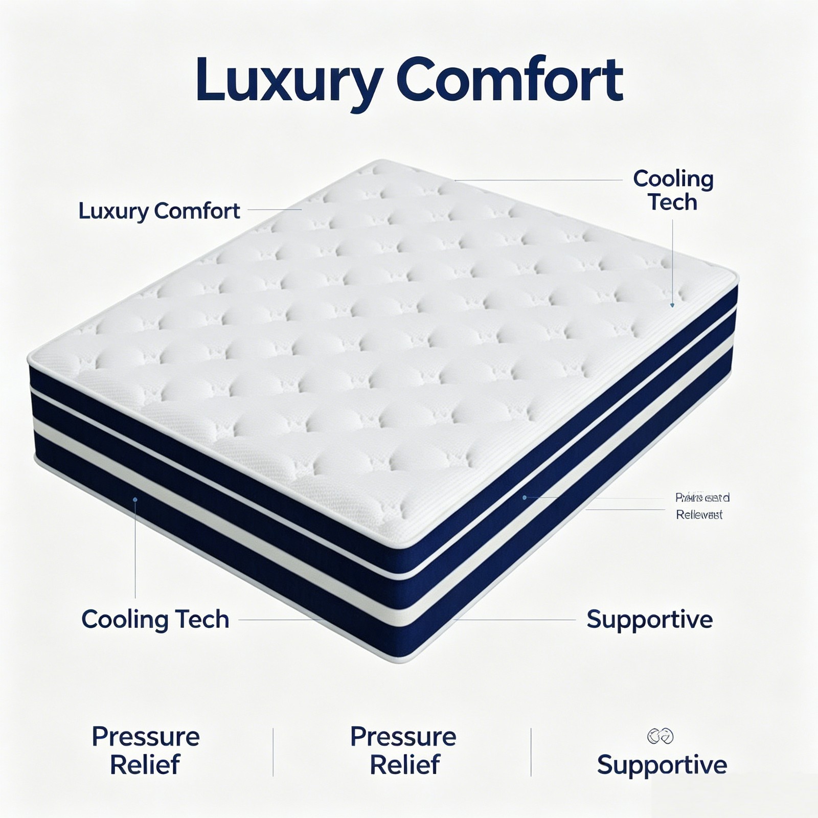 12″ Gel Memory Foam Mattress Hybrid Spring Twin Full Queen King Bed In A Box US