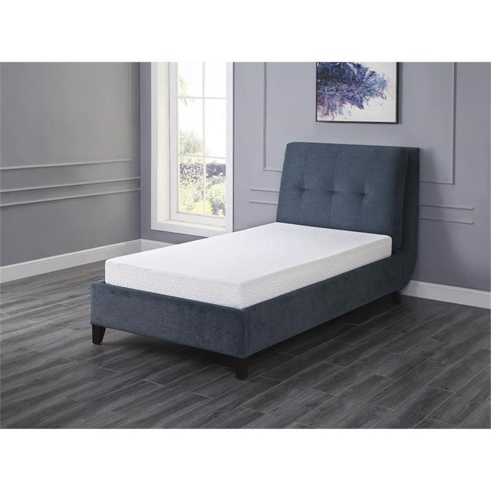 Pemberly Row 6″ Modern Fabric Full Gel Memory Mattress in White
