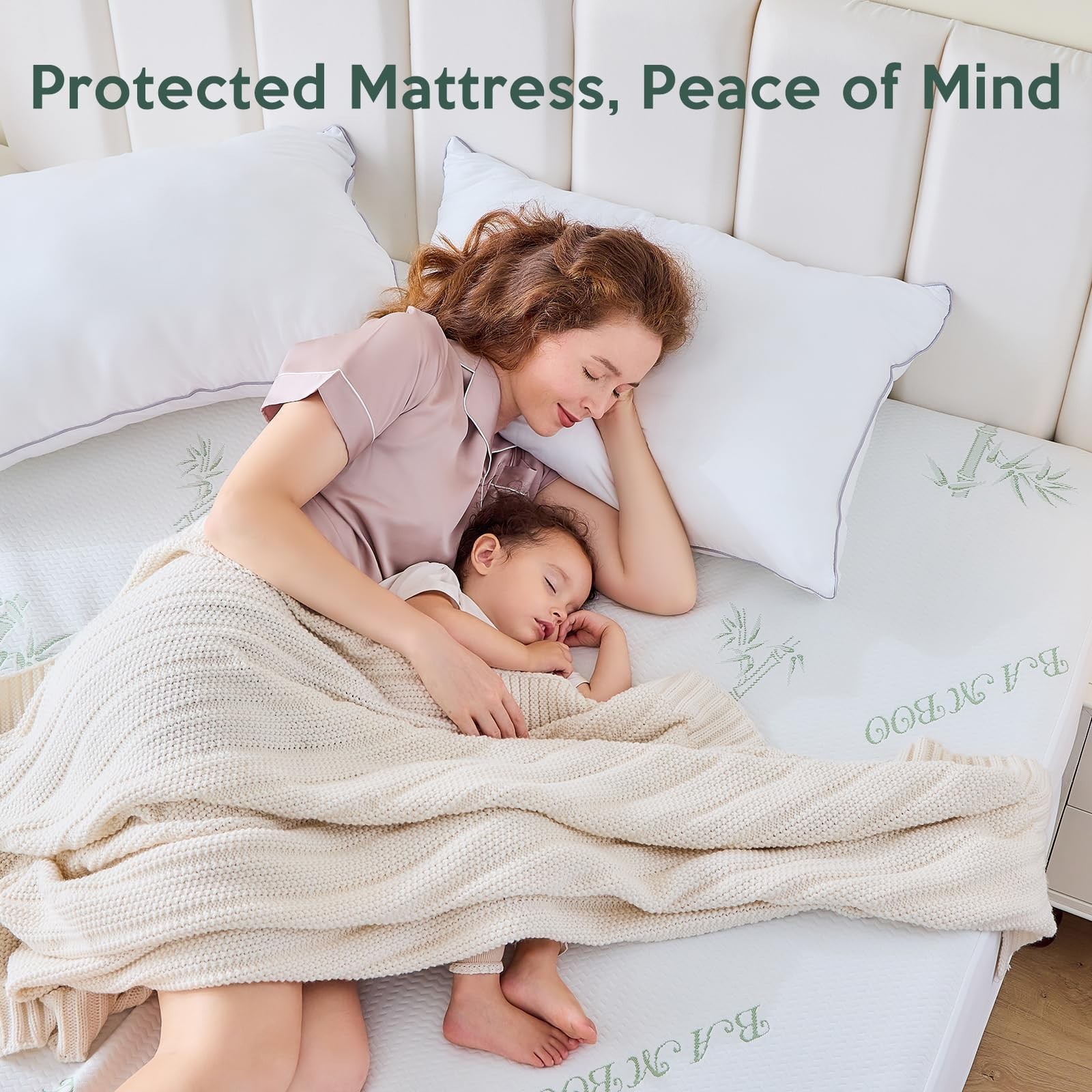 MUXHOMO 2 Pack California King Mattress Protector, King, White
