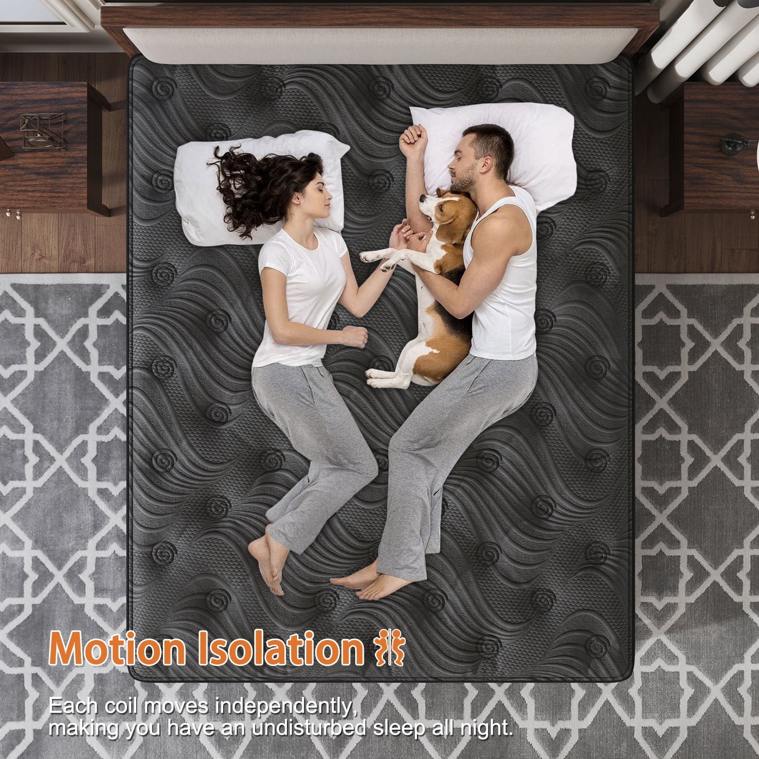 12″14″ Twin Full Queen King Size Mattress in a Box Hybrid Spring Memory Foam