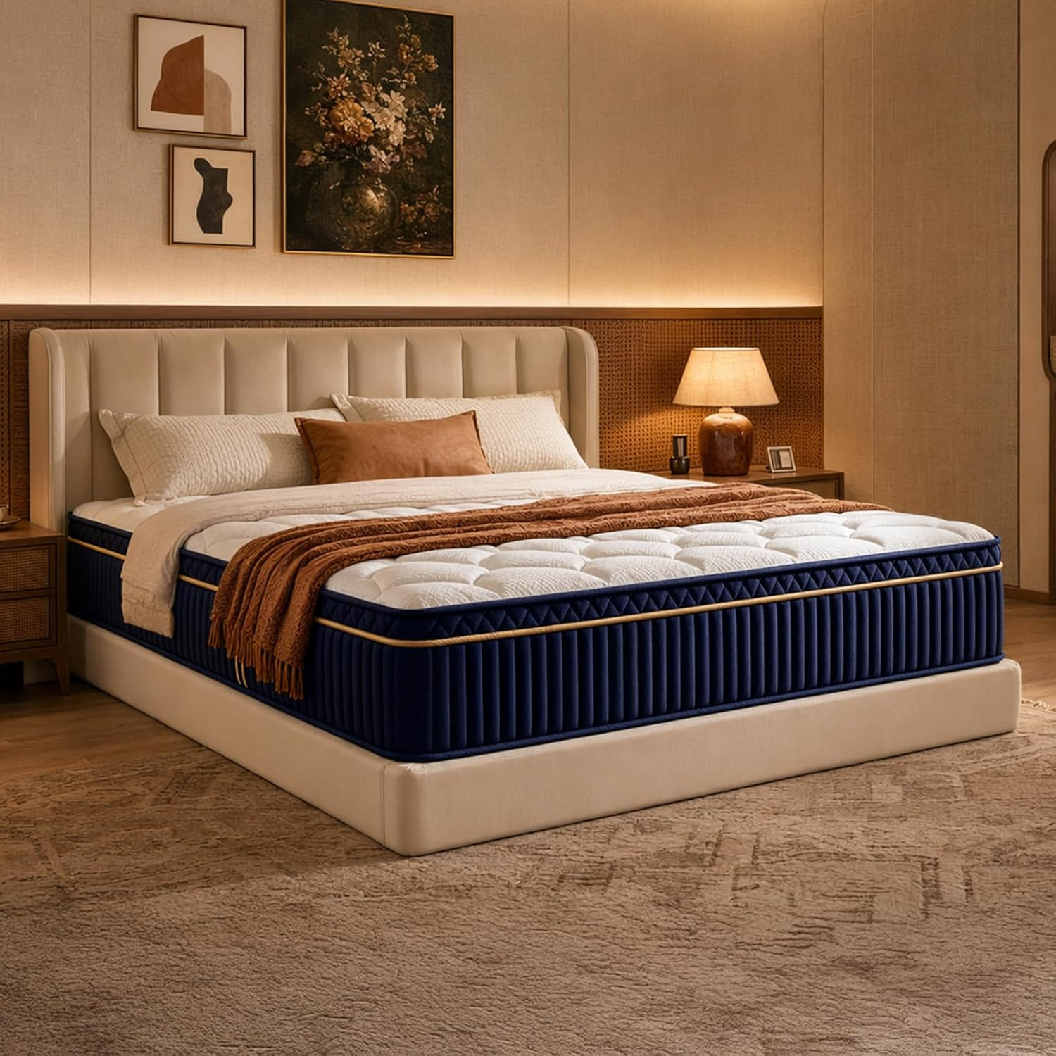 King Size Mattress, 14 Inch Hybrid King Mattress in a Box, Medium Firm Memory Fo