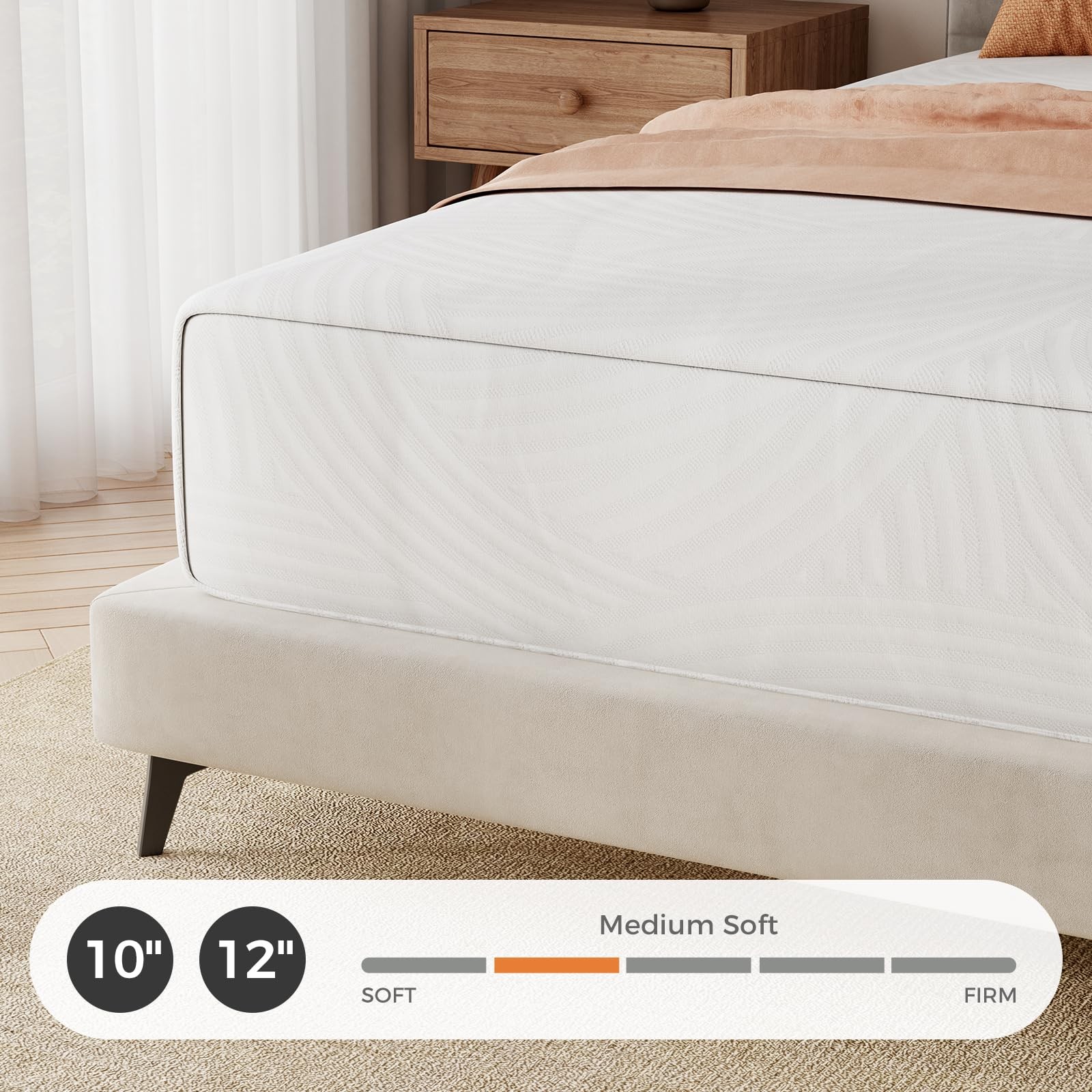 Queen Size Mattress 10 Inch Memory Foam Mattress in a for Pressure & Motion I…