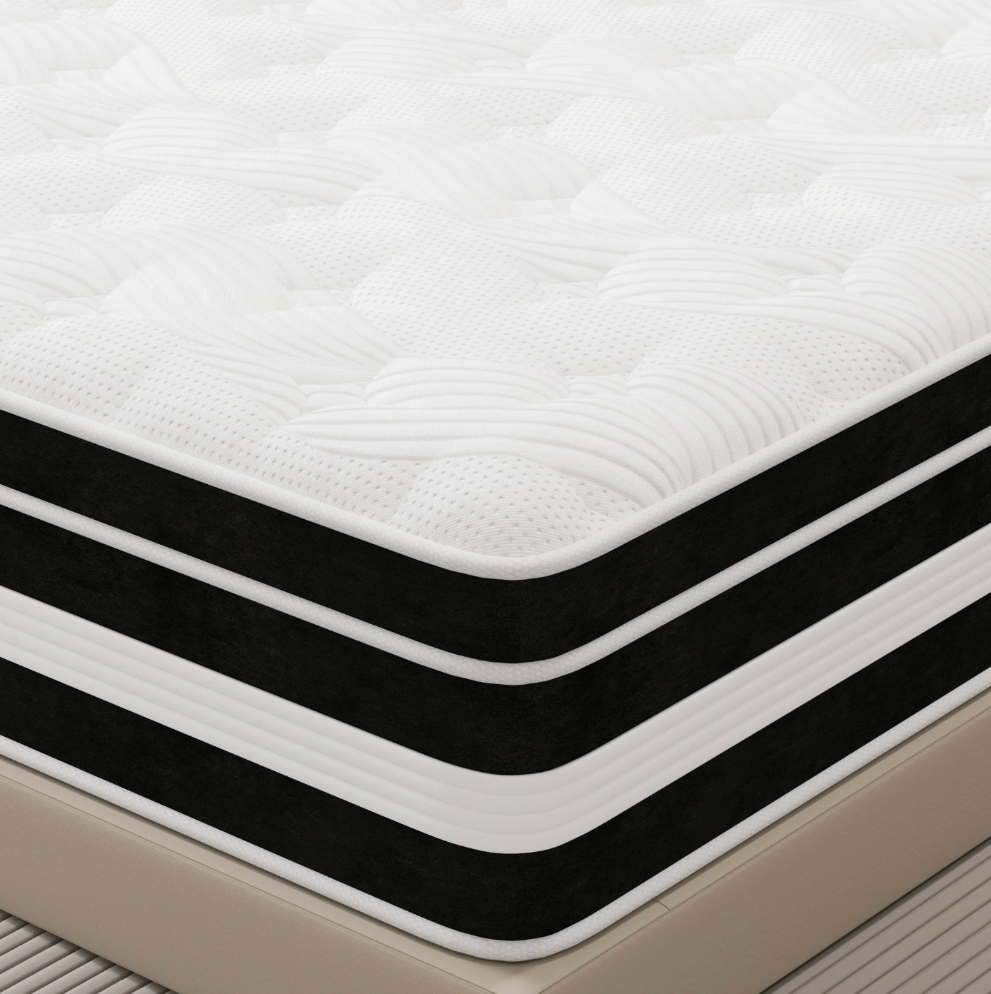 Colchon Full Hibrido Gel 14” Espuma Memory Foam Mattress Medium Firm