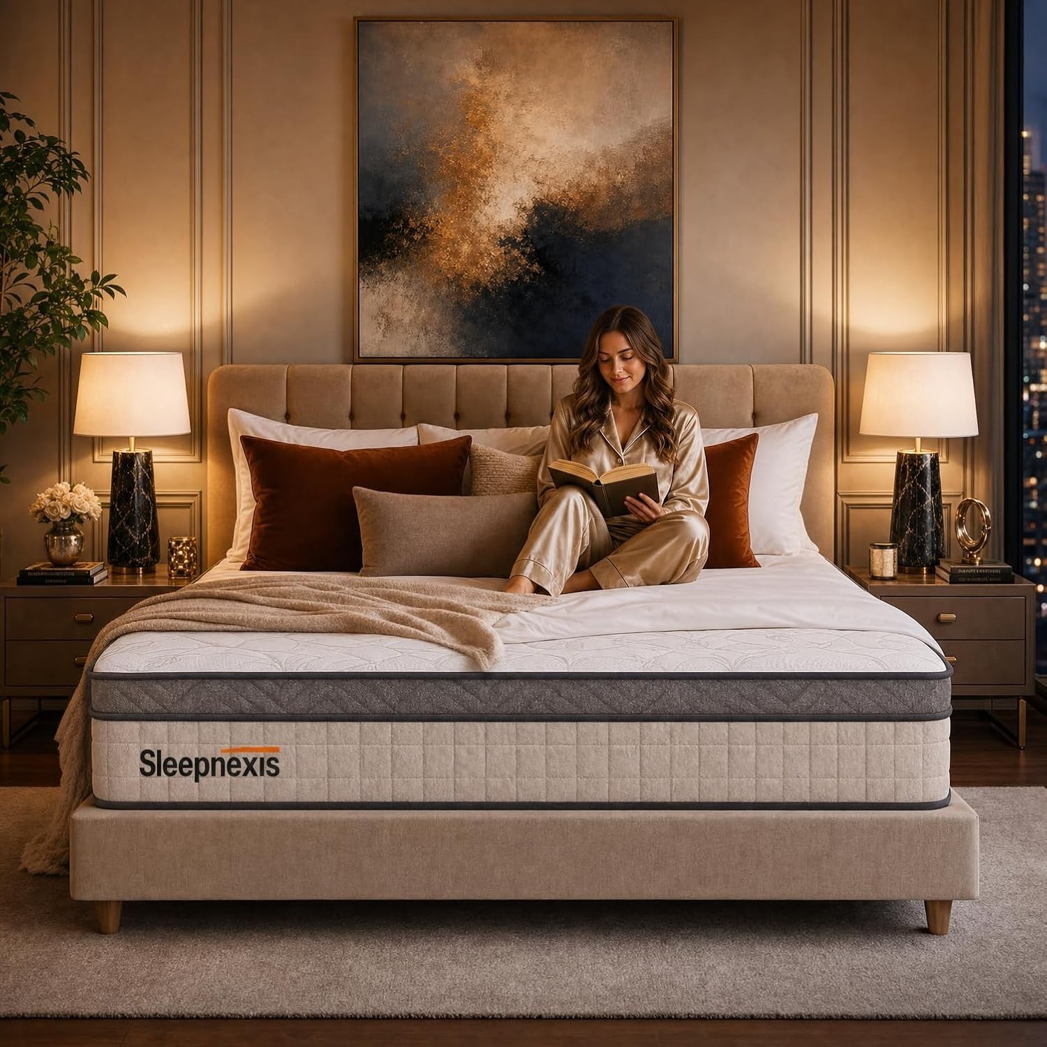Sleepnexis Hybrid Memory Foam Mattress Cooling Gel Pocket Coils Medium Firm