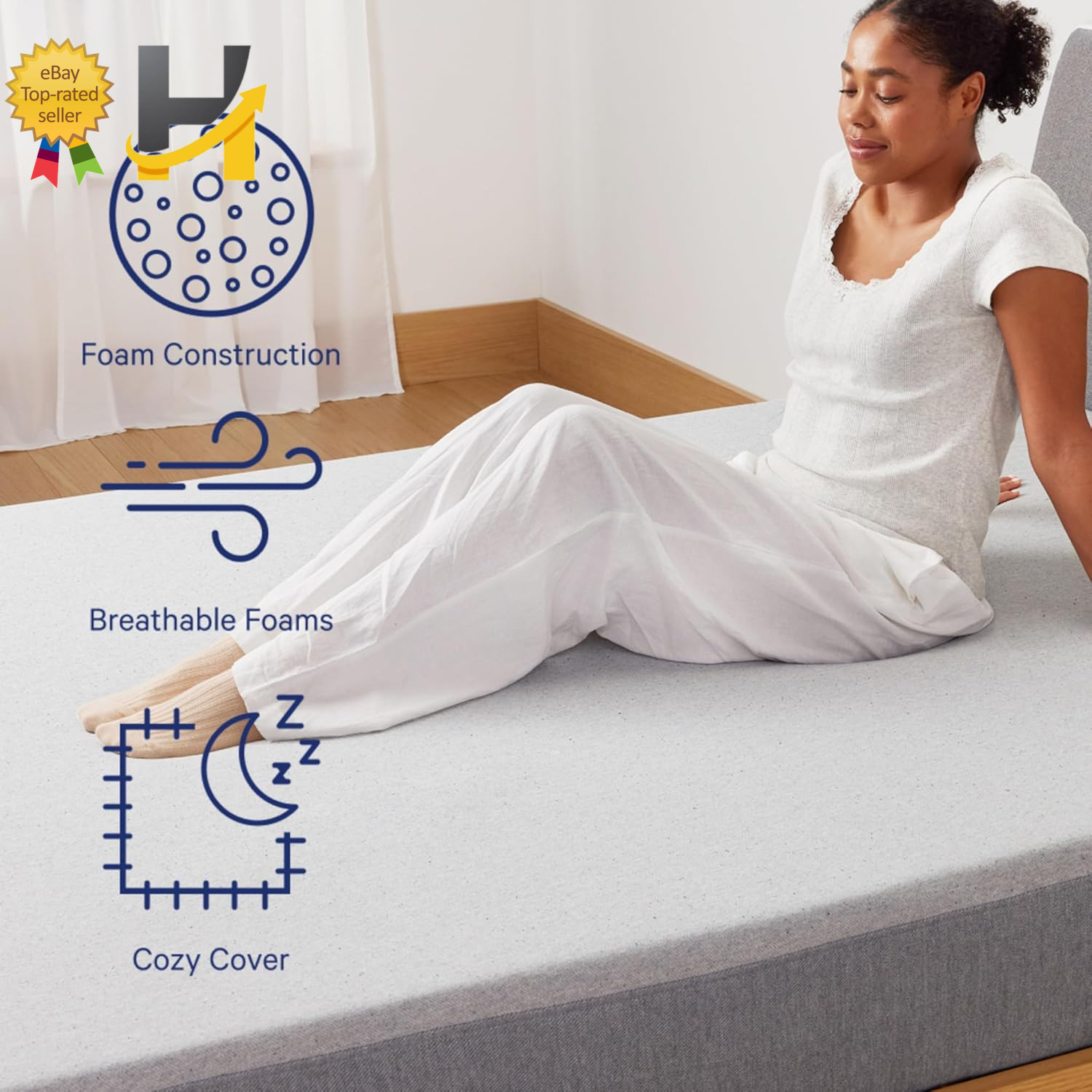 Casper Sleep Element Queen Mattress – Medium Feel – Motion Isolation – Breathabl