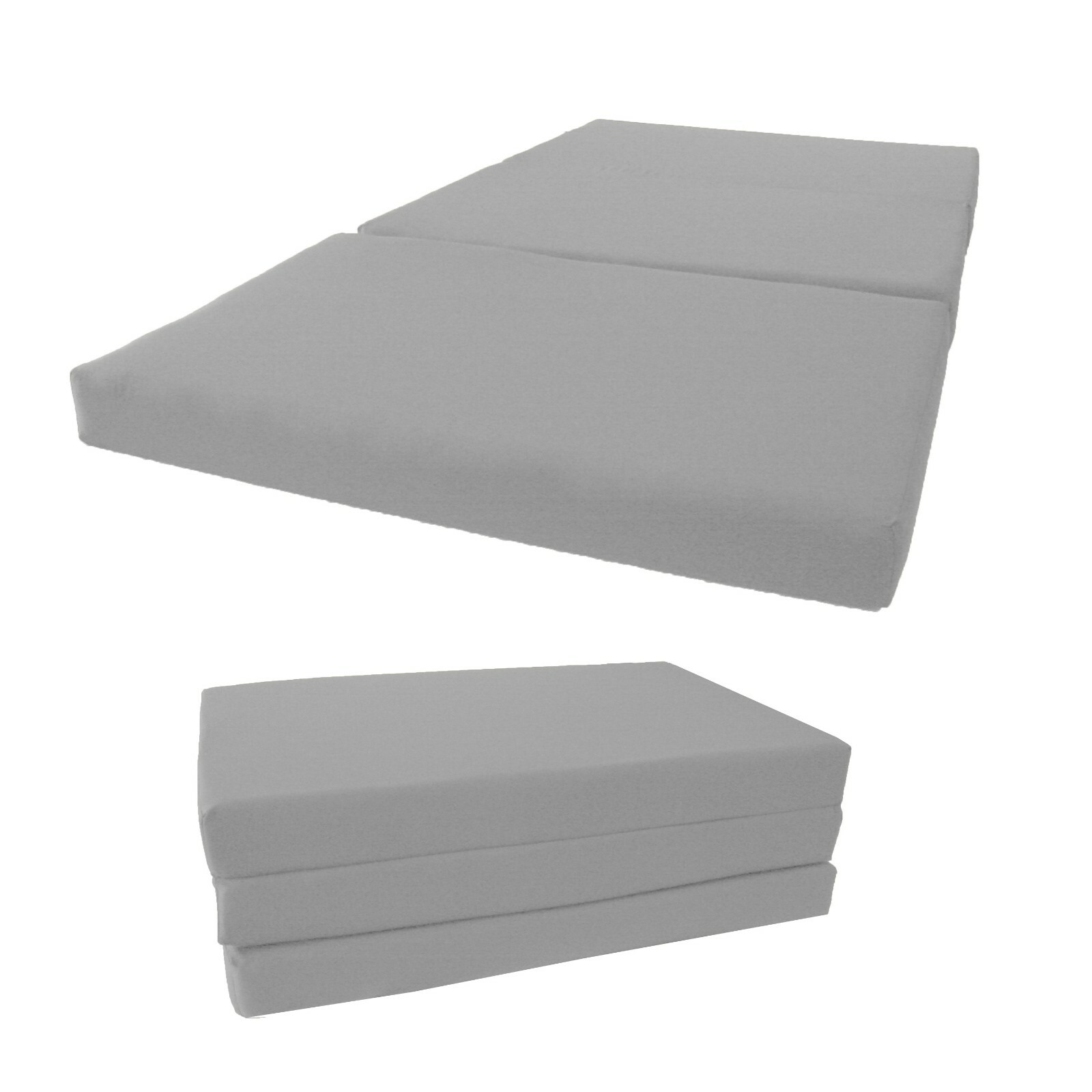 Twin Shikibuton Trifold Foam Beds, Folding Mattresses 4 x 39 x 75, Gray