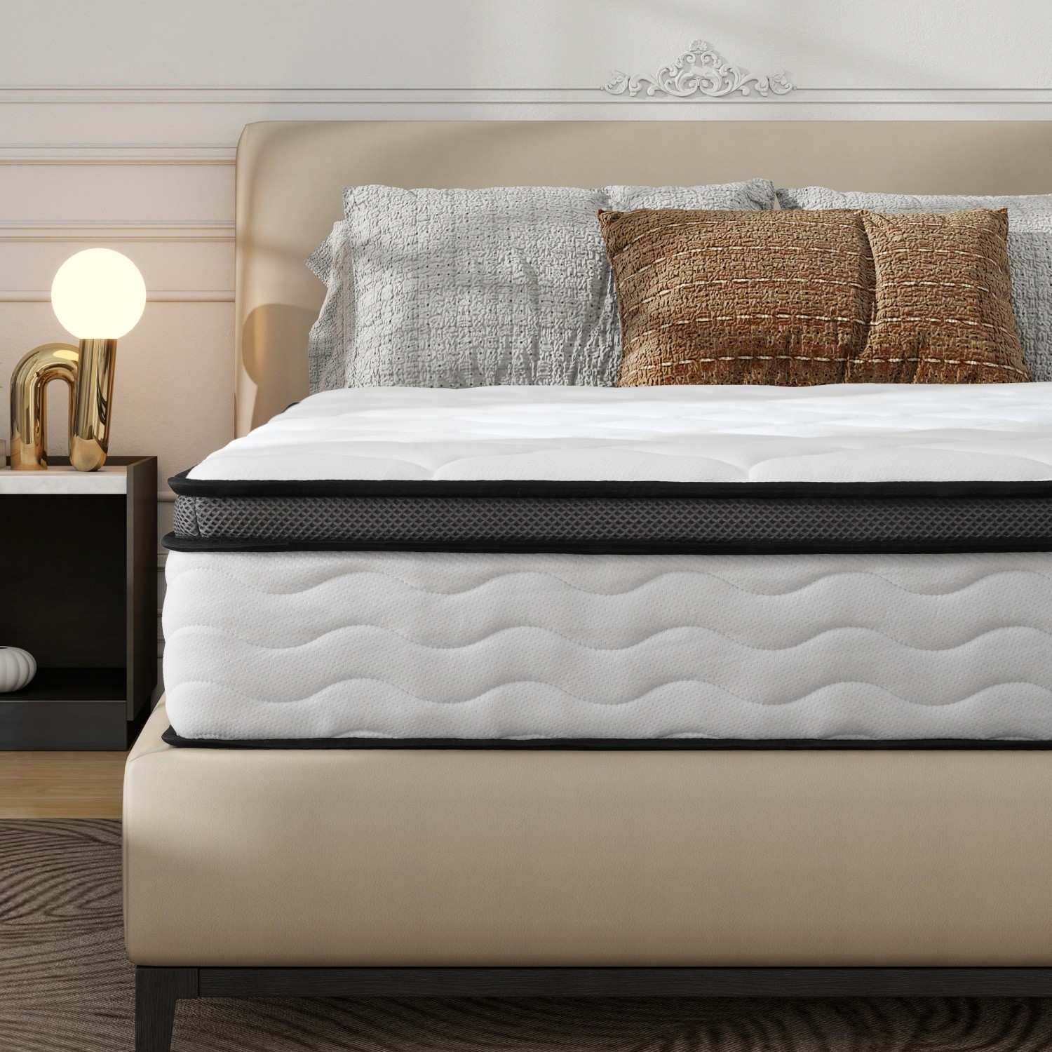 12 Inch Full/Queen Mattress Medium Soft Hybrid w/ Memory Foam & Pocket Springs