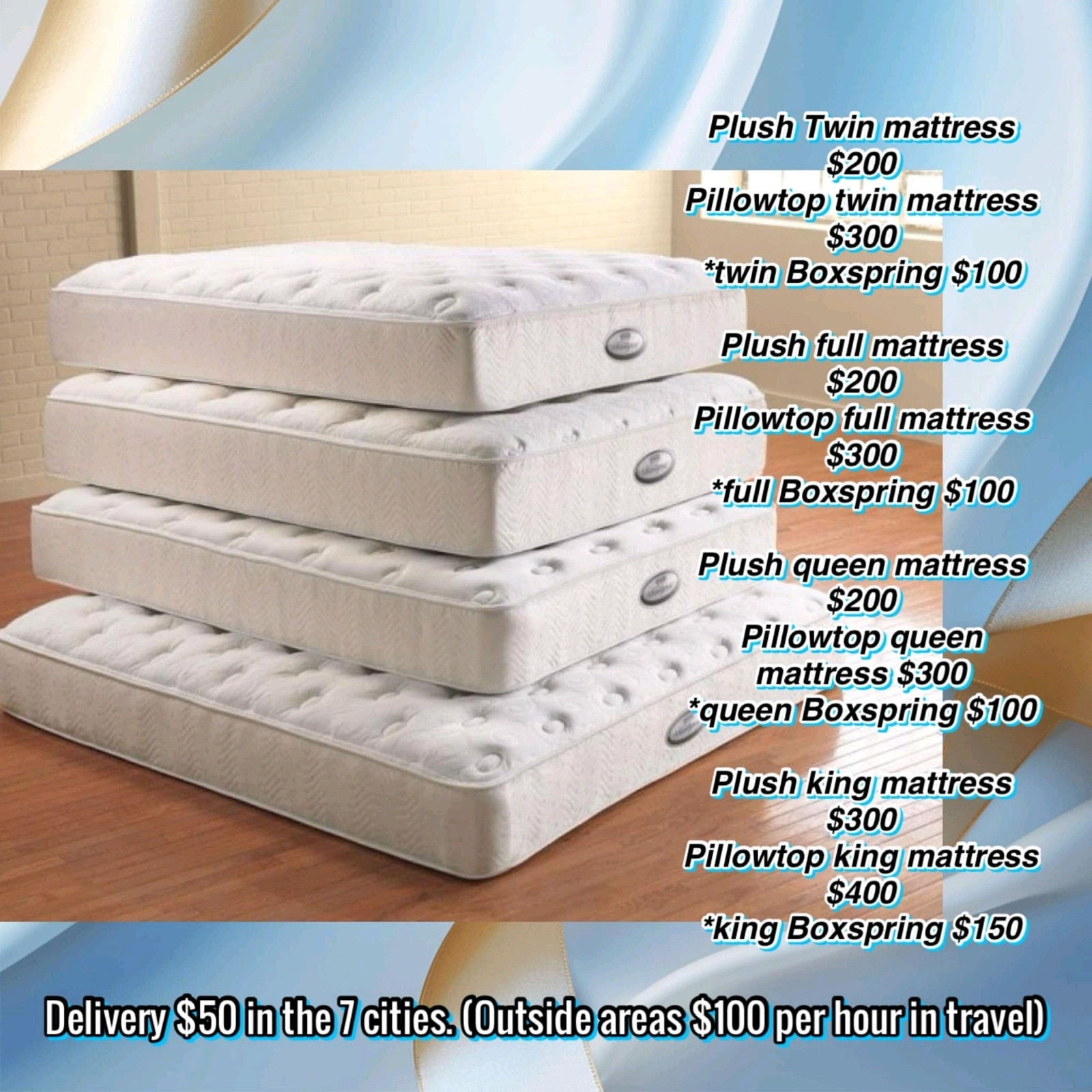 All Size Mattresses Are $200 Hmu At 757-367-1633 If You Need Delivery $50 Fee