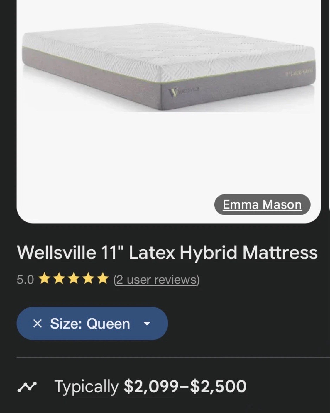 Wellsville WE14QQ38GH 14in. Queen Size Gel Hybrid Mattress