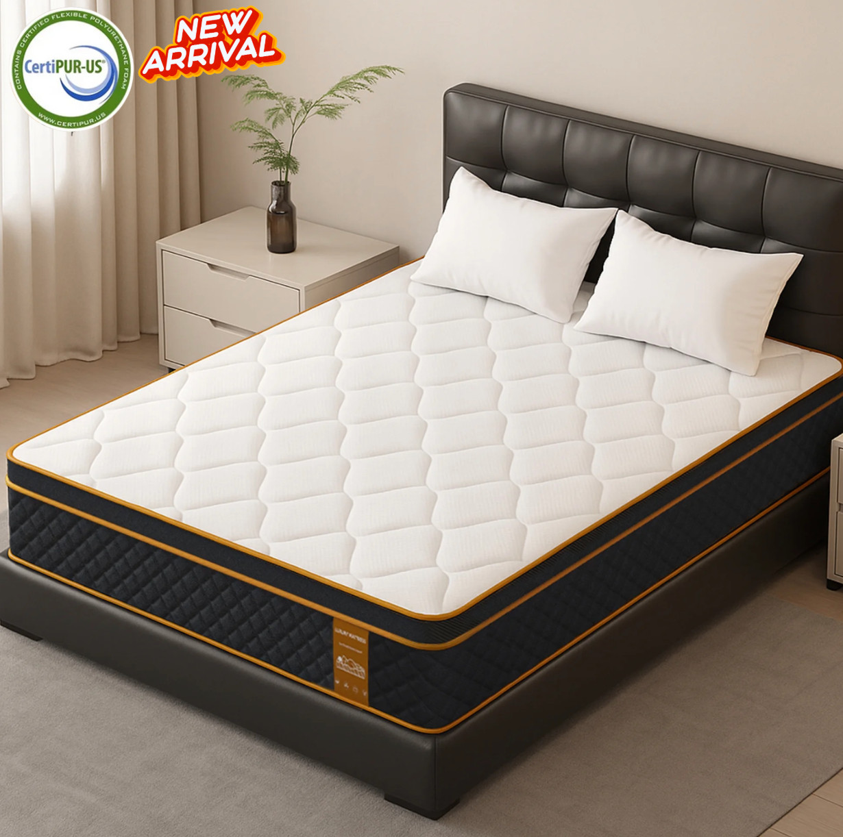 12″ King Colchon Gel Memory Foam Hibrido Cama King Medium Firm Mattress Hybrid