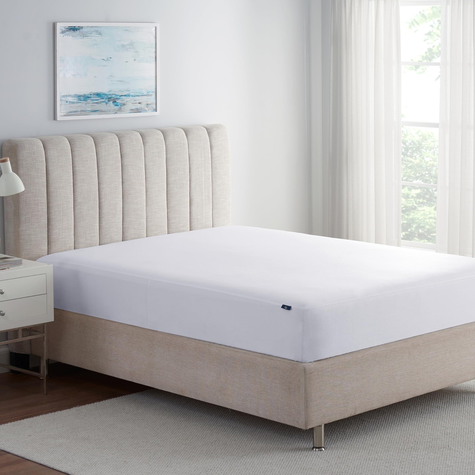 Serta Power Guard Mattress Encasement, 39″ x 75″, Quiet, Twin, White