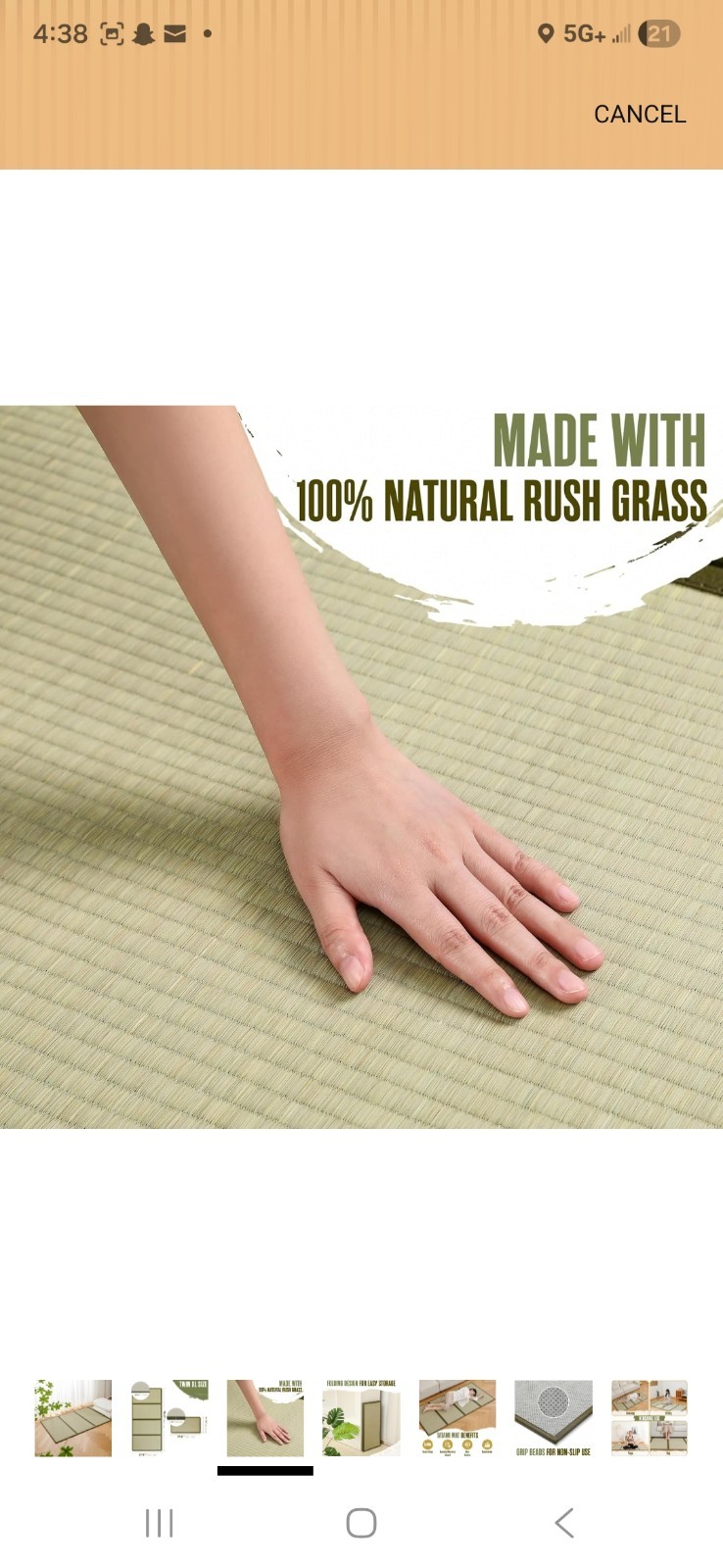 Twin XL Foldable Futon Mattress Natural Rush Grass Firm Cooler Sleep