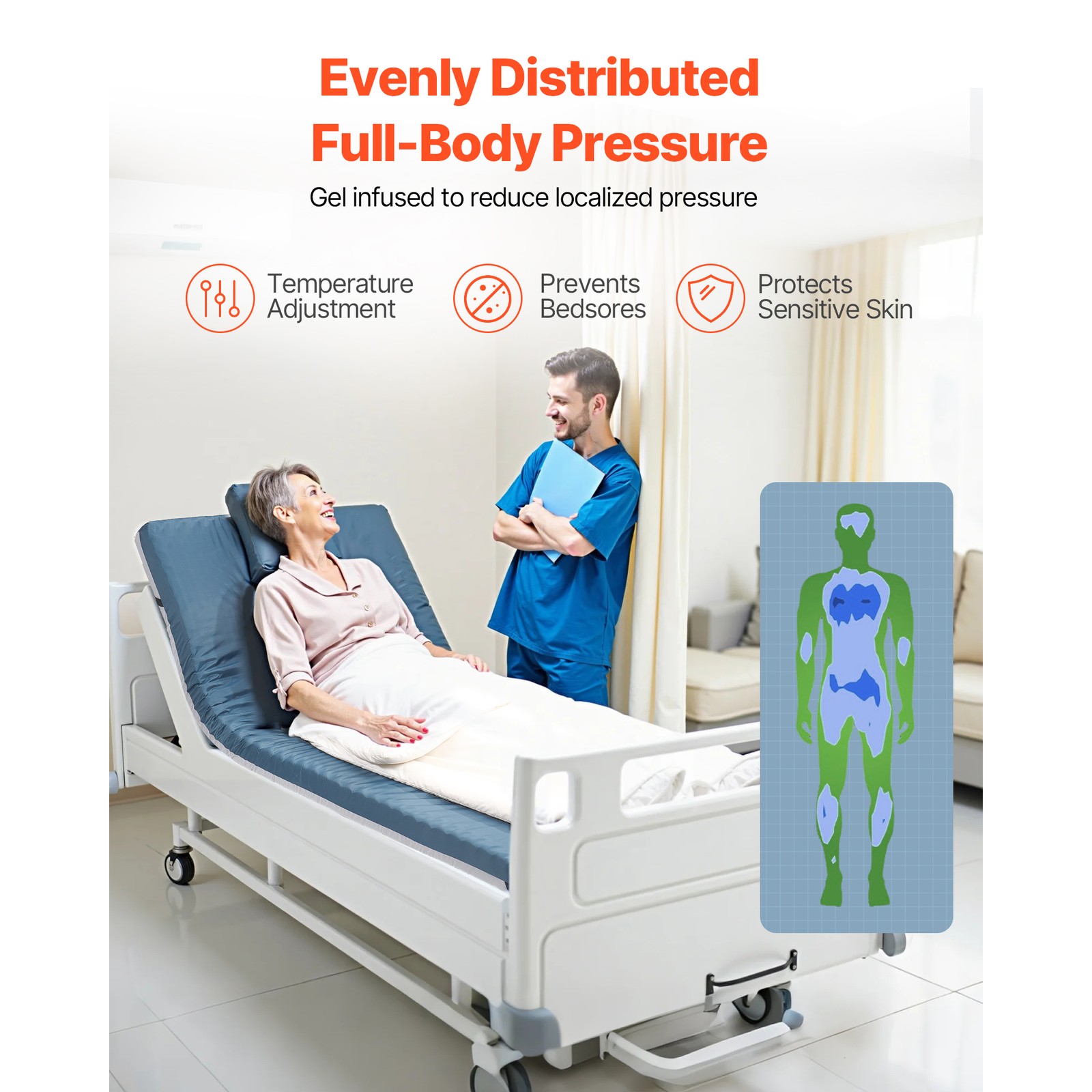 Uimoso 3.5-Inch Foam Mattress for Medical Beds,Water-Resistant & Non-Slip Design