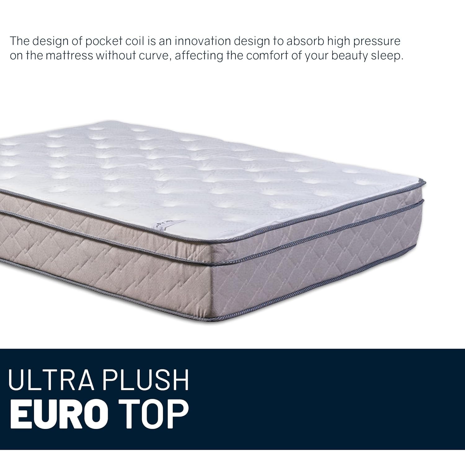 , 12-Inch Ultra Plush Heavier Pocket Coil Spring Hybrid Mattress, Motion Isolati