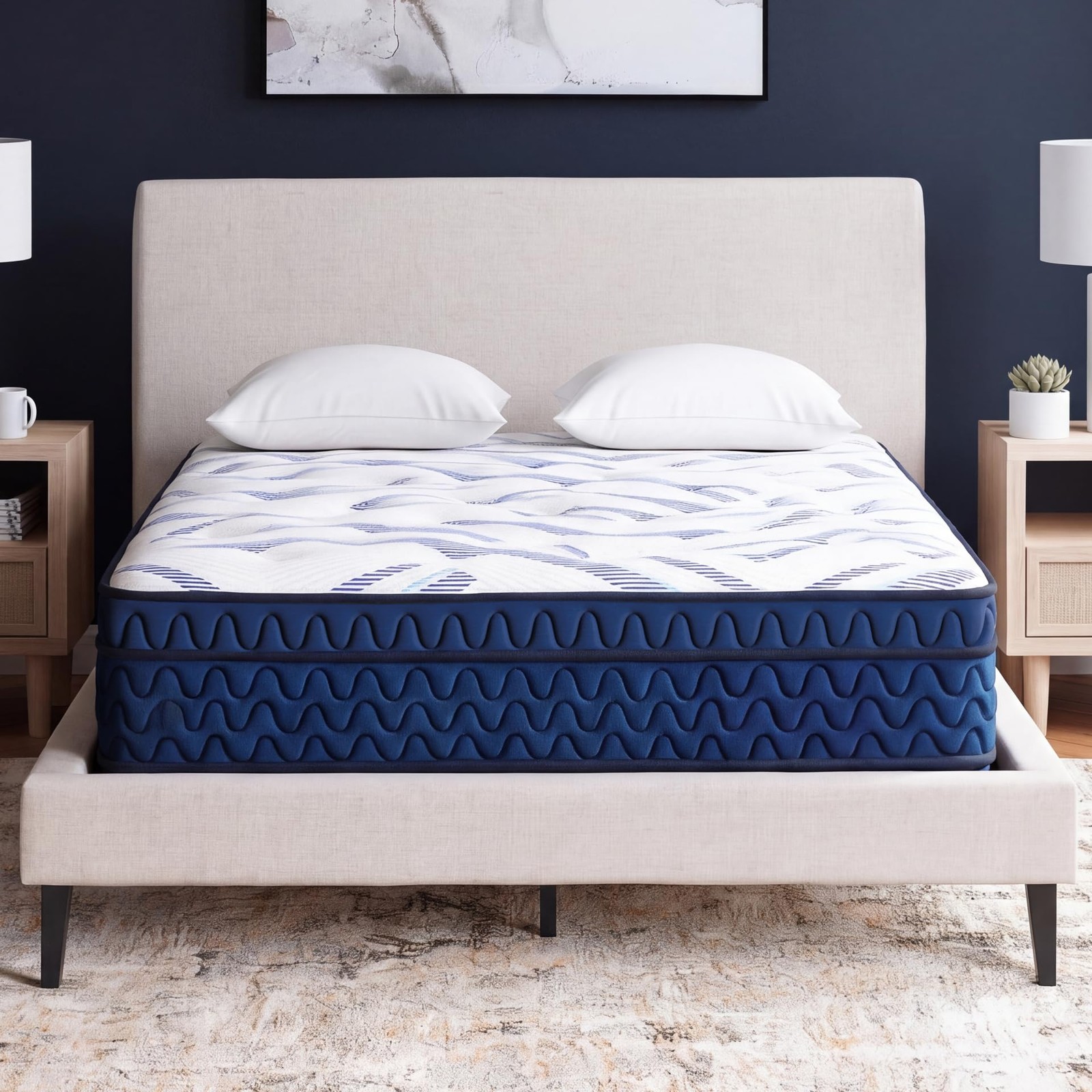 Signature Design by Ashley Chime 12 Hybrid Innerspring Queen Size Mattress, M…